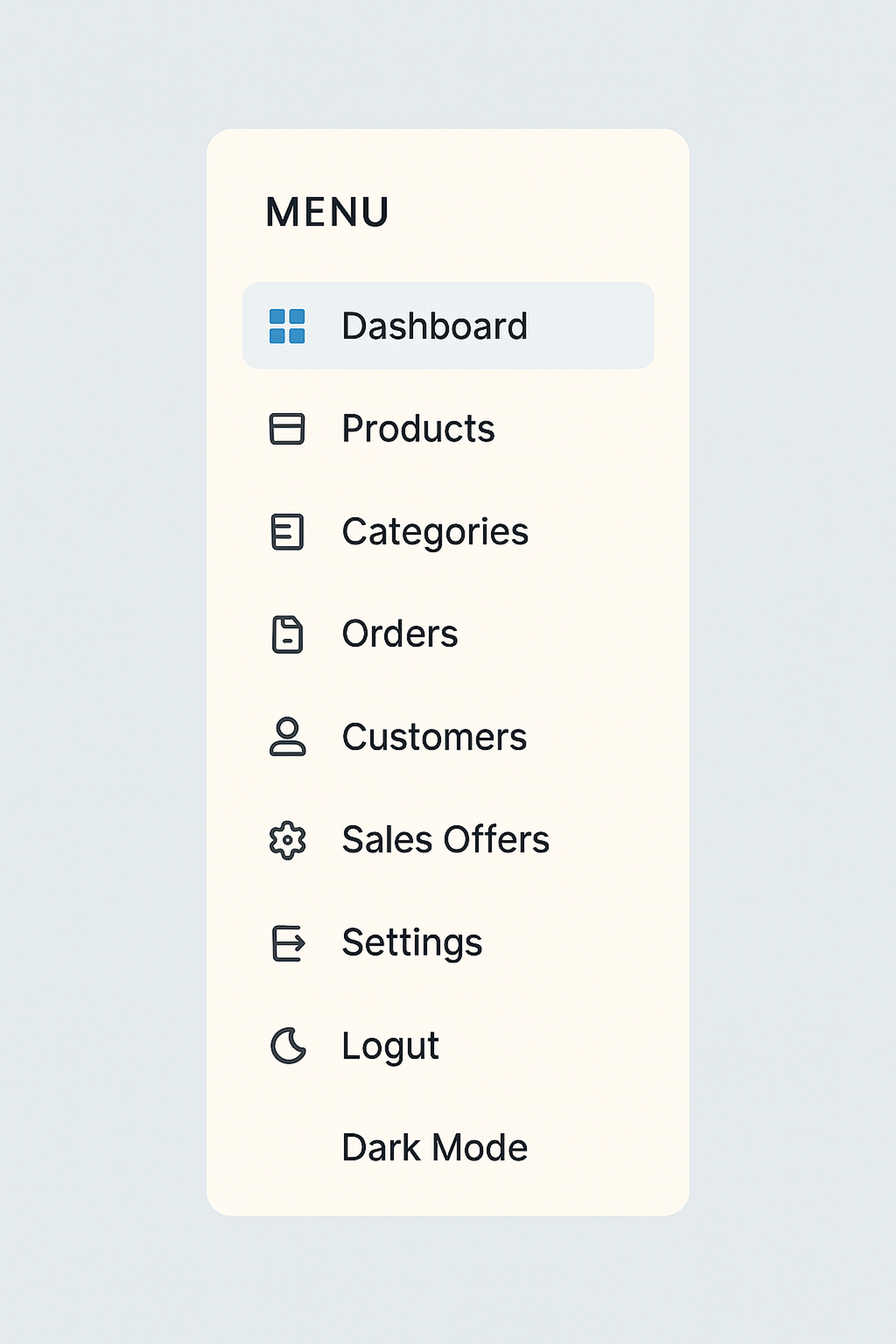 Vertical Sidebar Navigation Menu