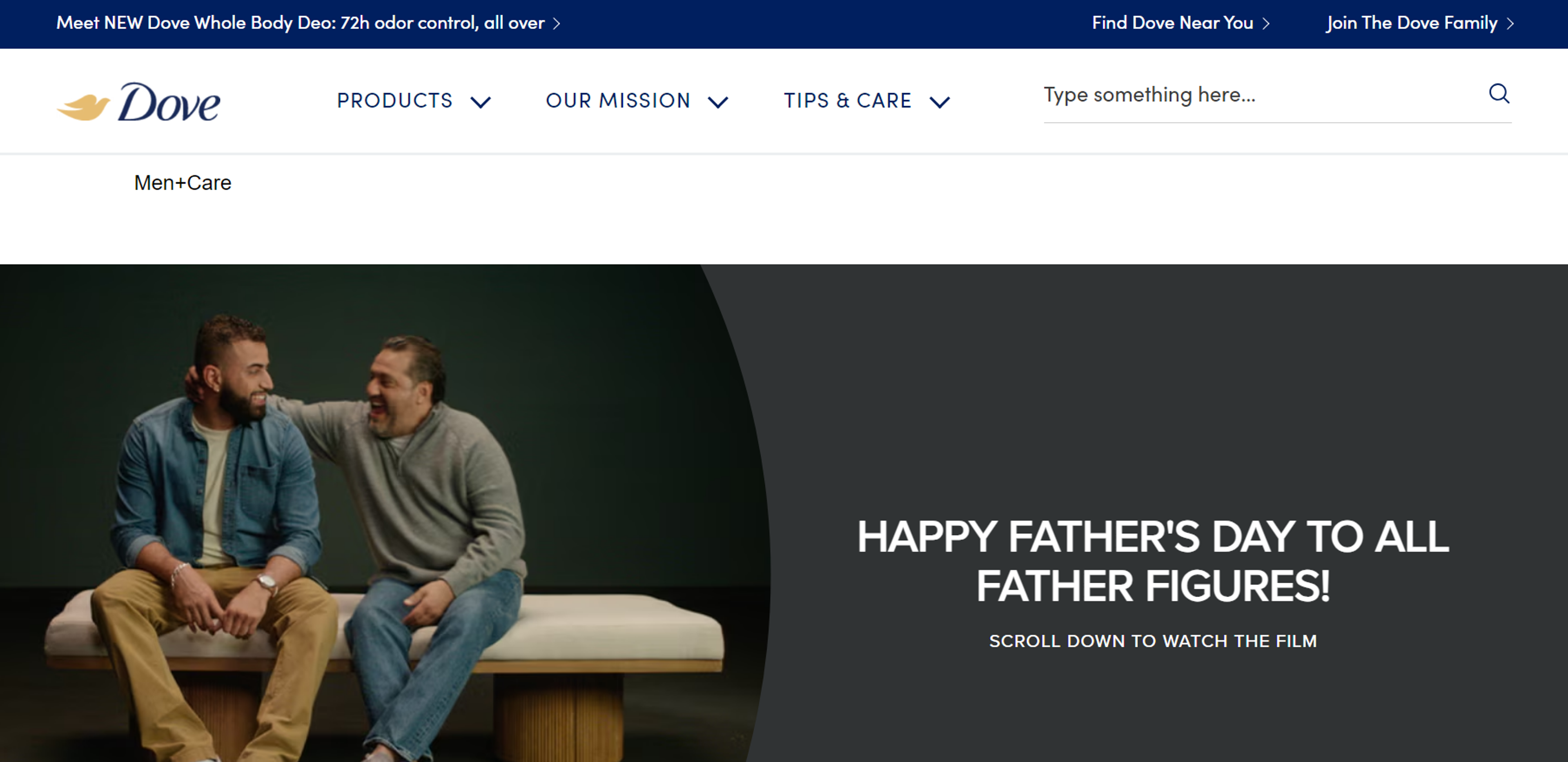 Screen from Dove Men+Care