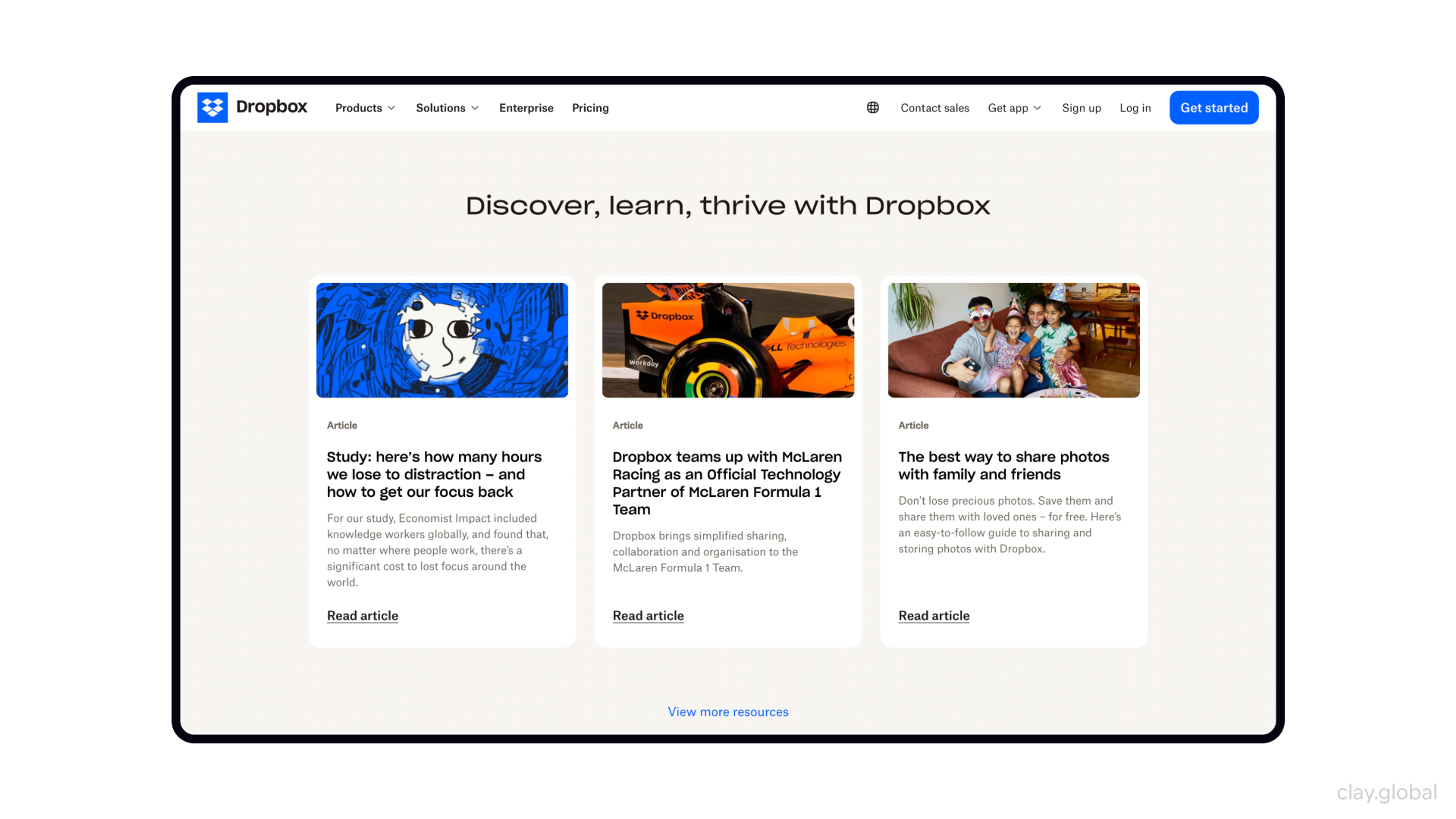 A Dropbox feature overview highlighting file storage