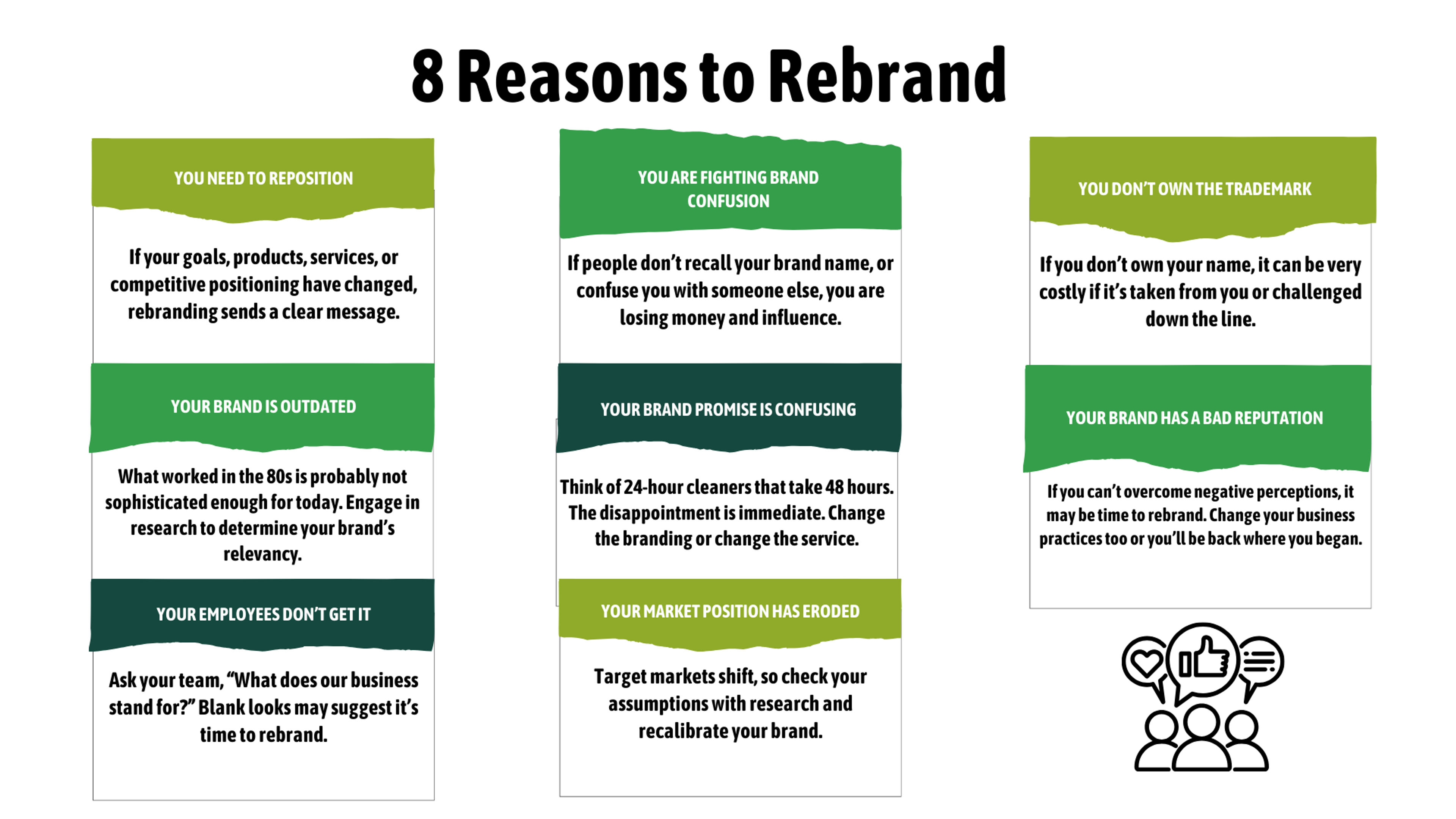 Eight reasons to rebrand infographic