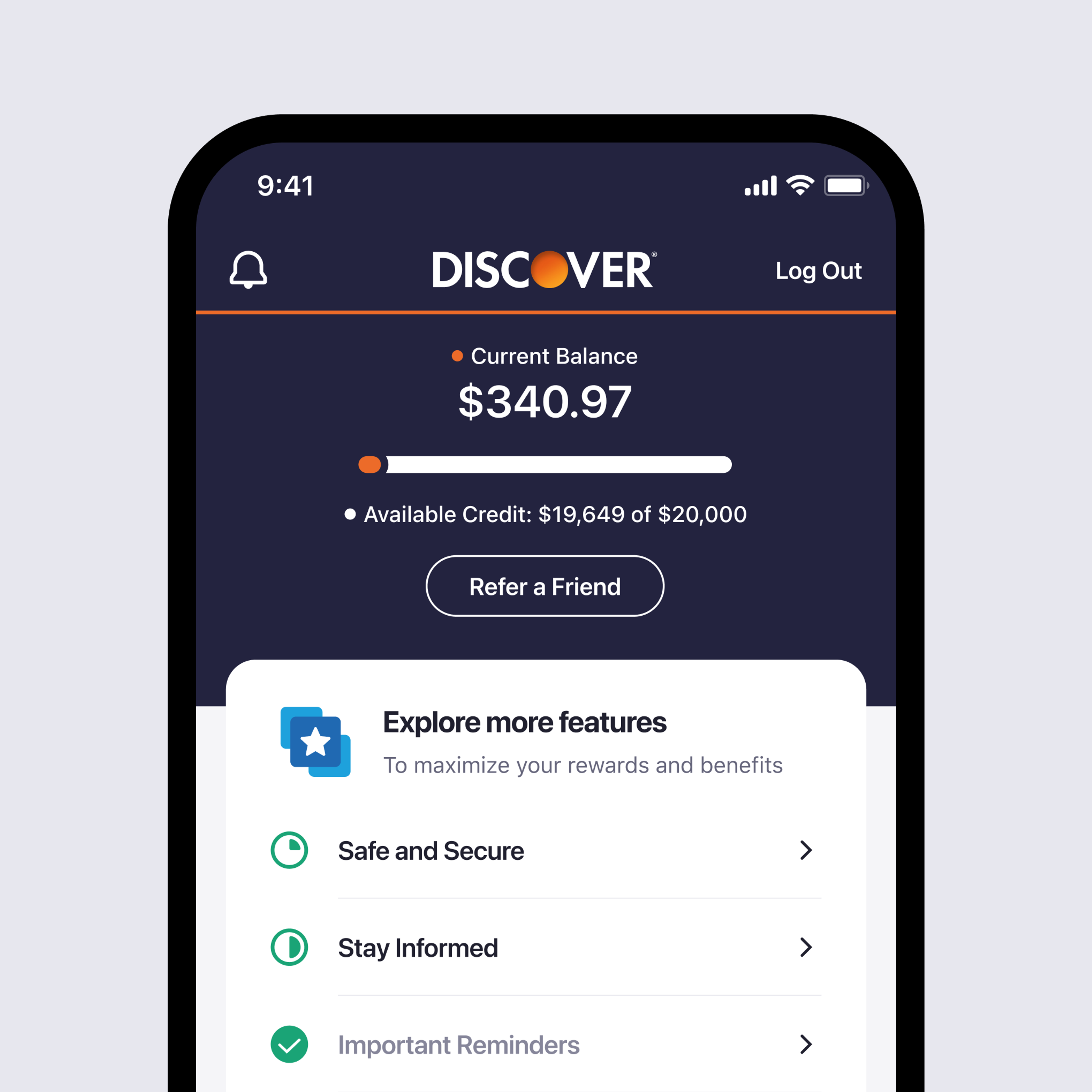 Discover main dashboard