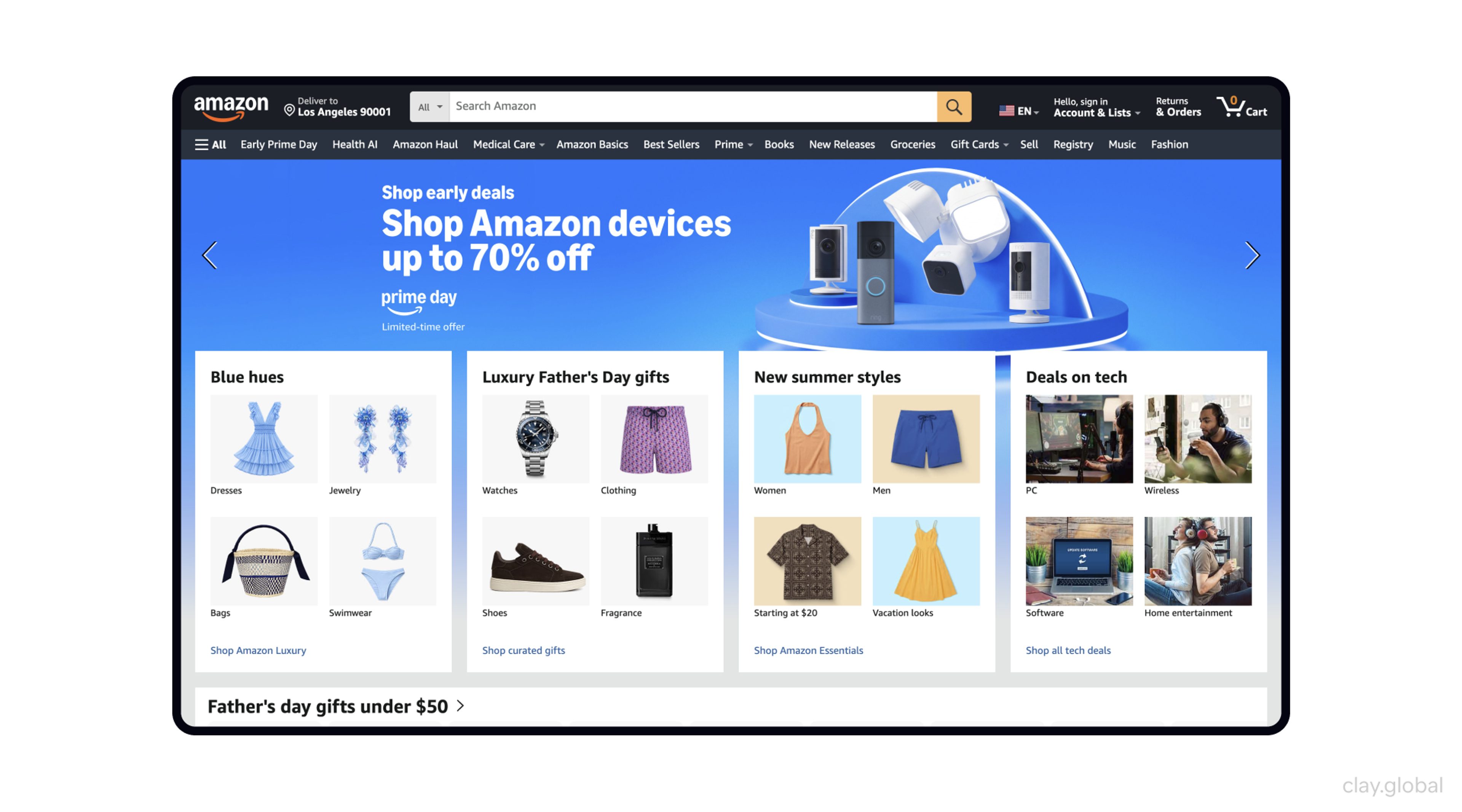Amazon homepage banner