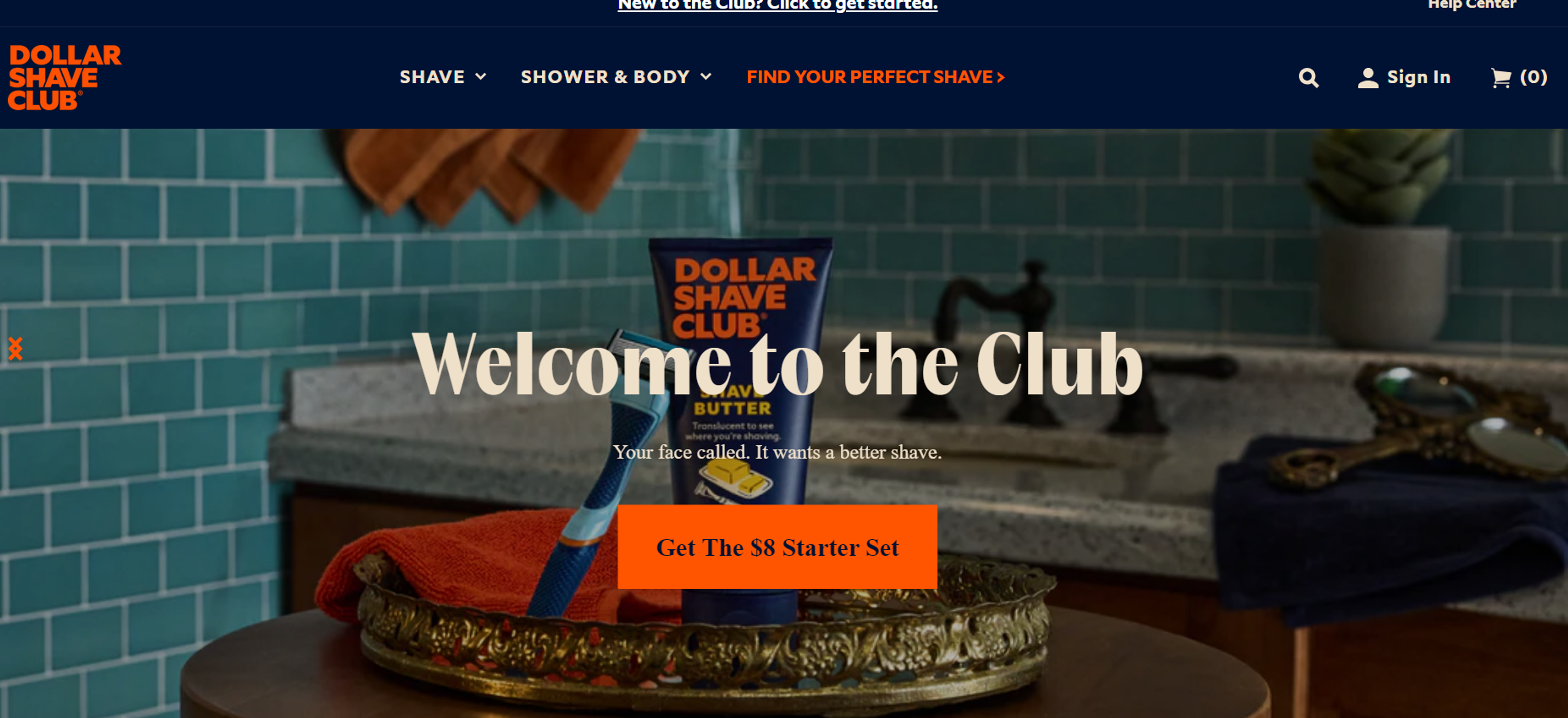 Dollar Shave Club screen