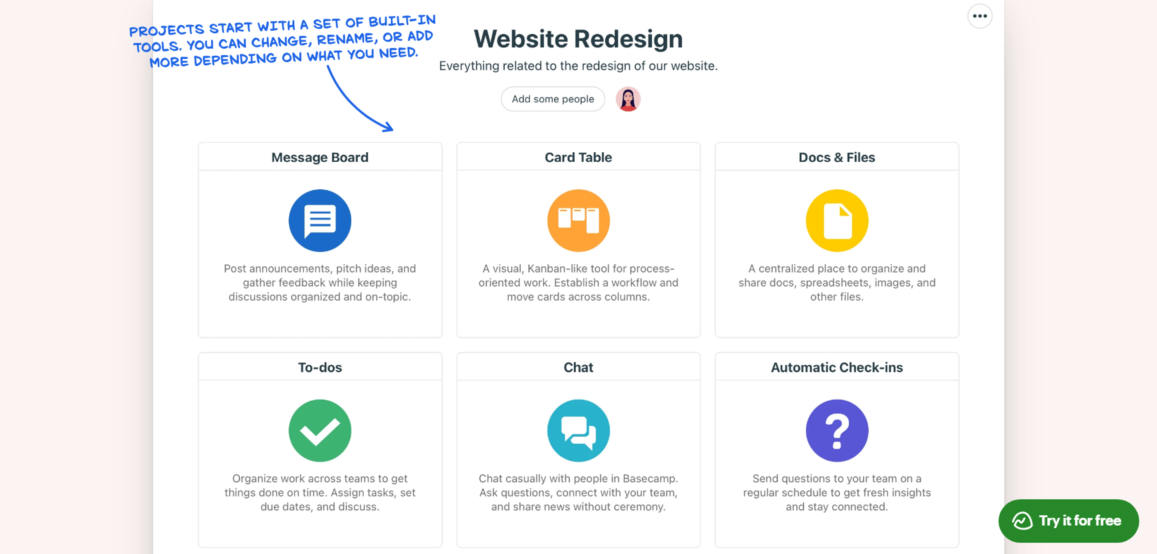 A project management dashboard