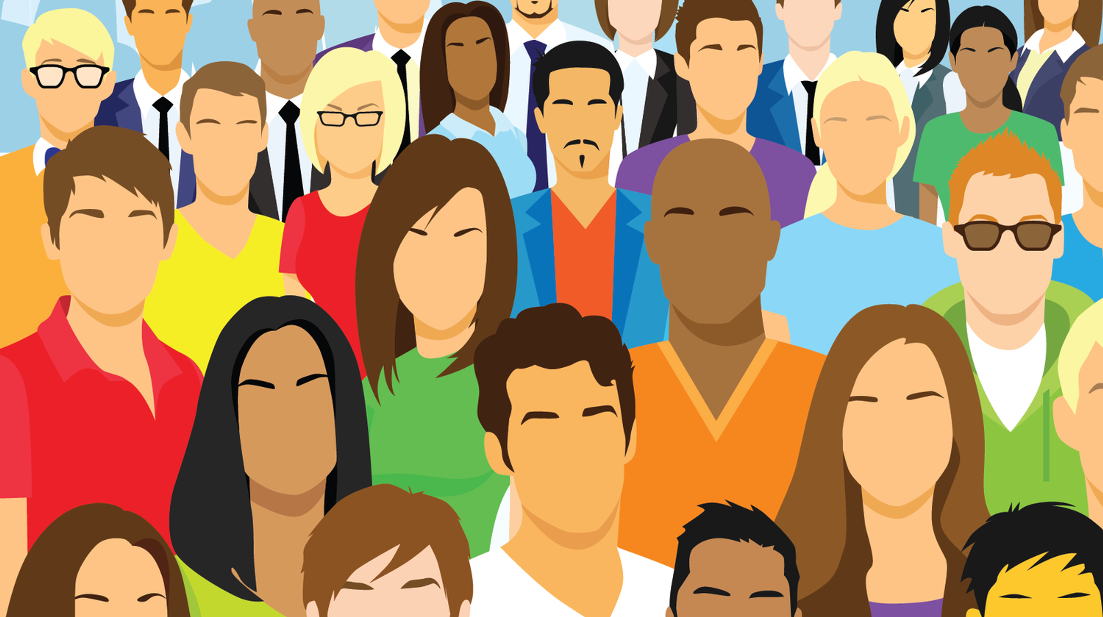 Illustration of a diverse group of people