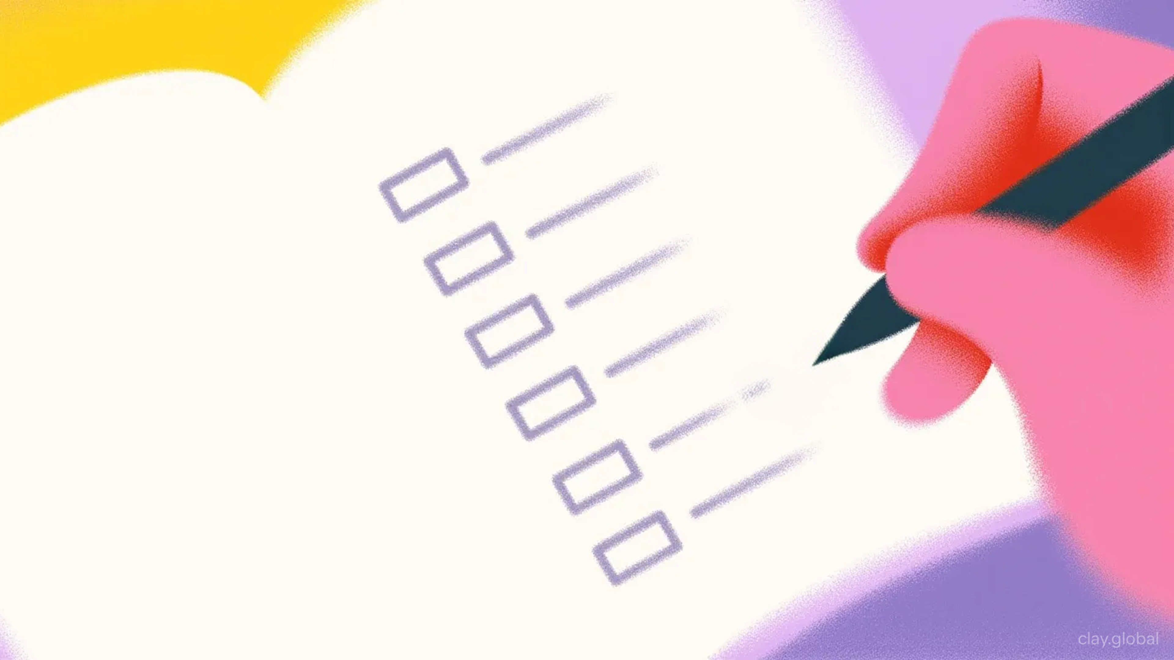 Writing a checklist in a notebook