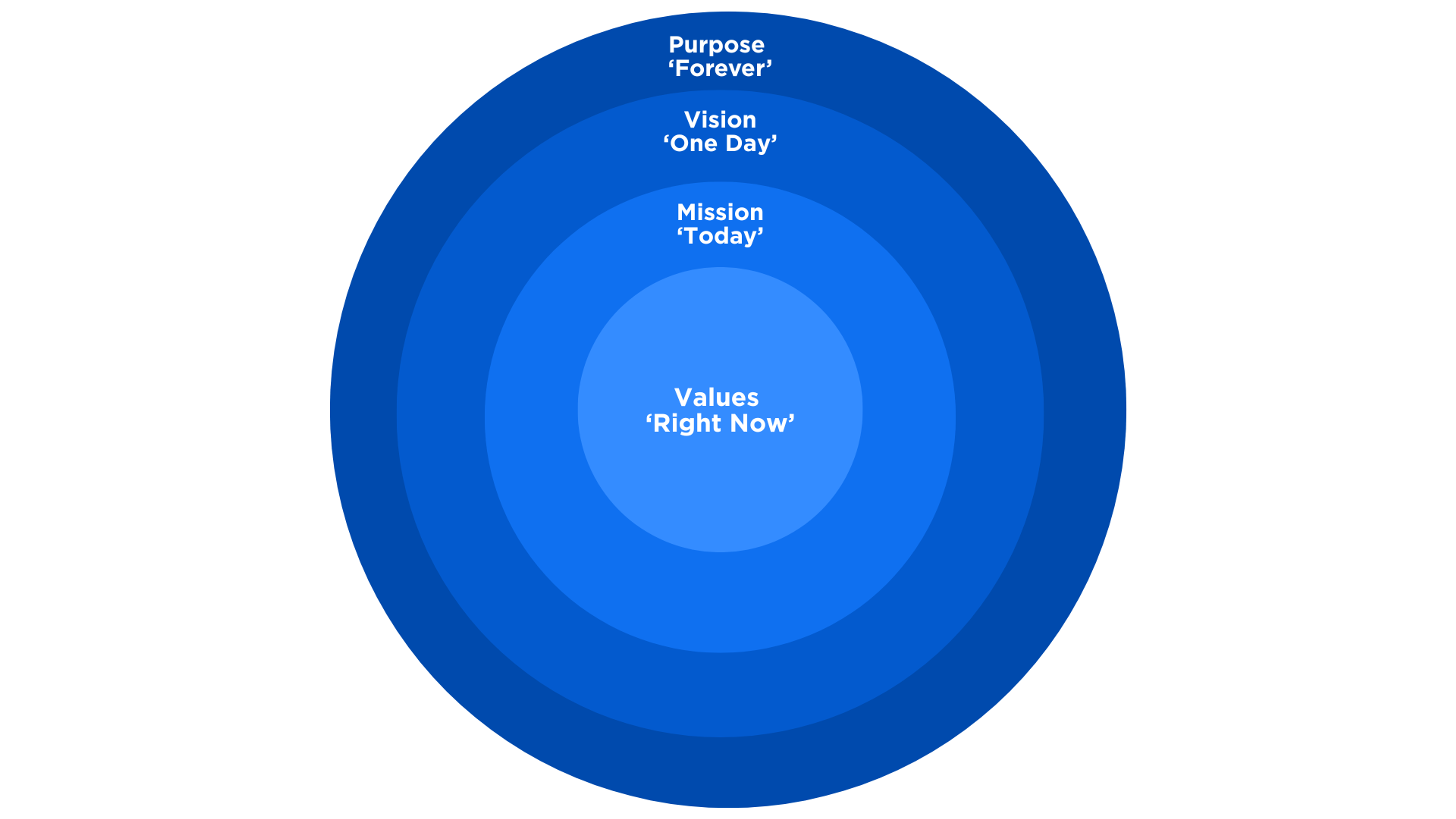 Hierarchy of values, mission, vision, and purpose