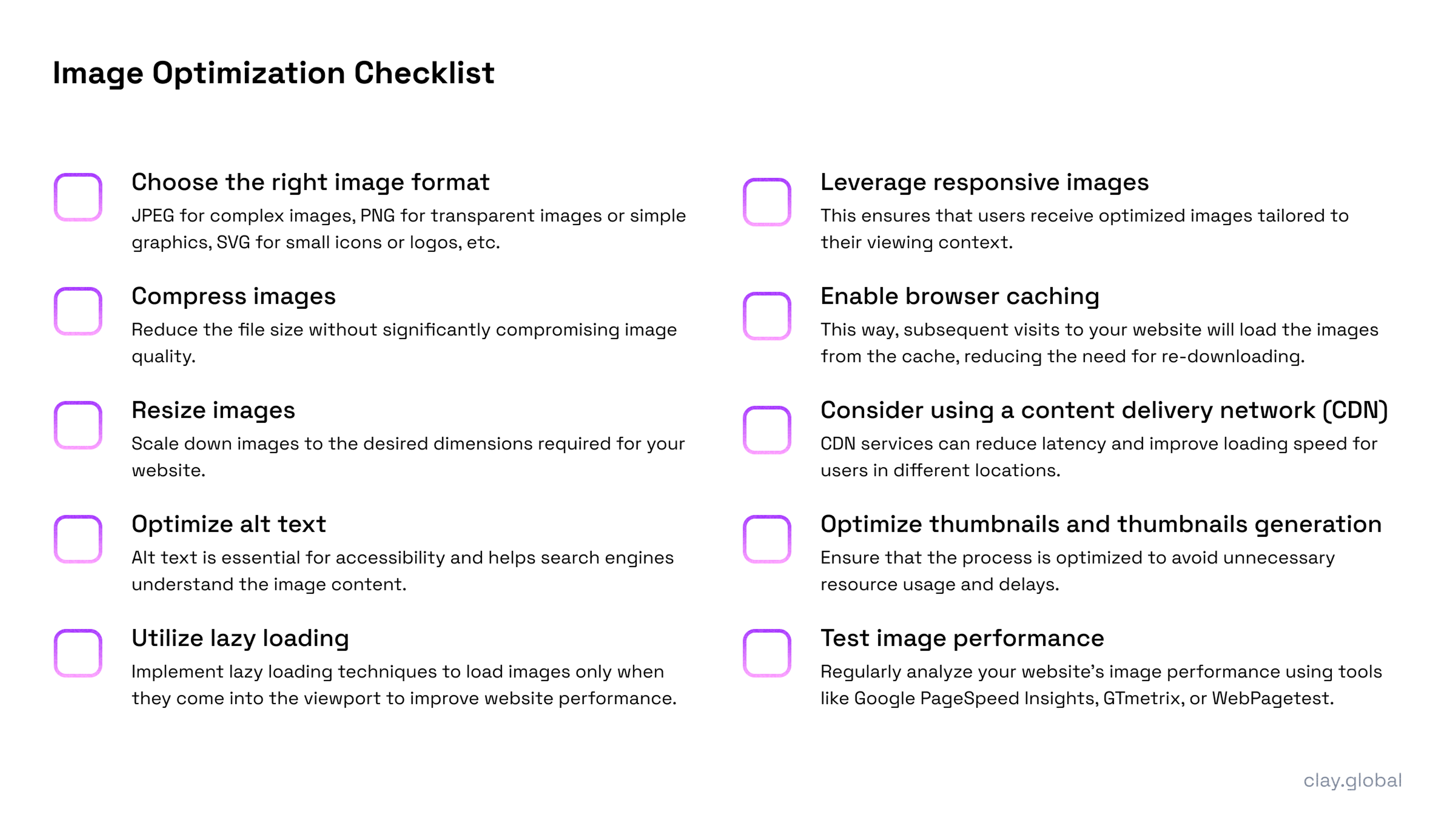 Image Optimization Checklist