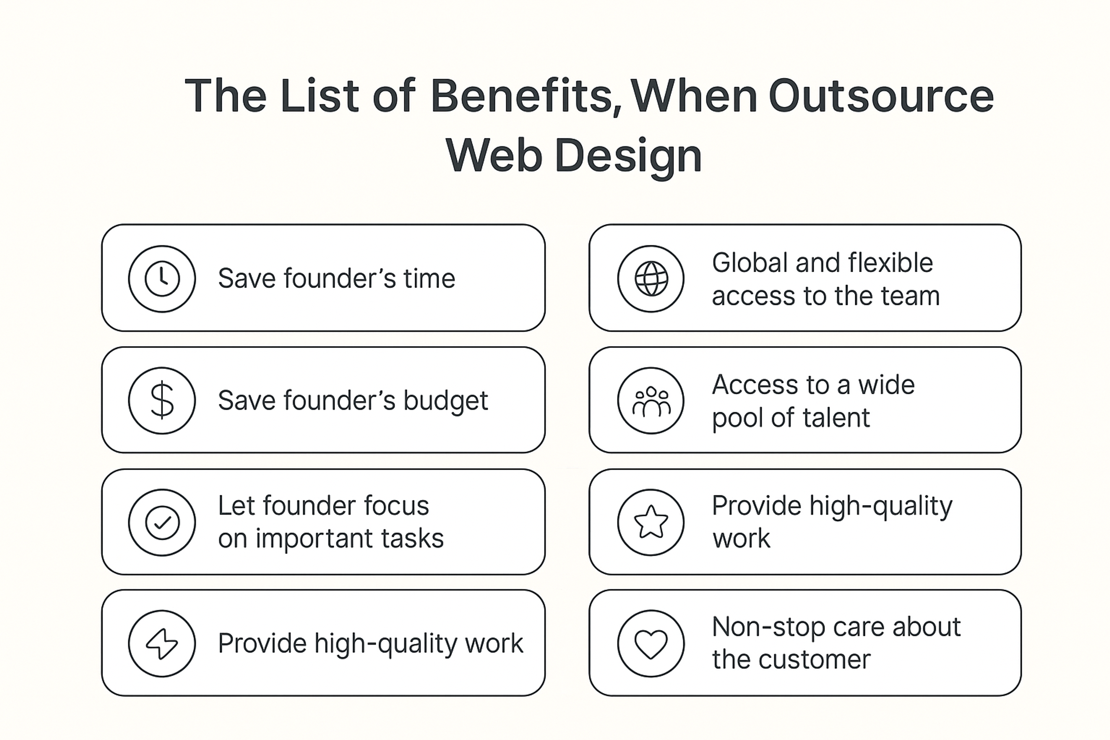 The list of benefits of outsourcing web design