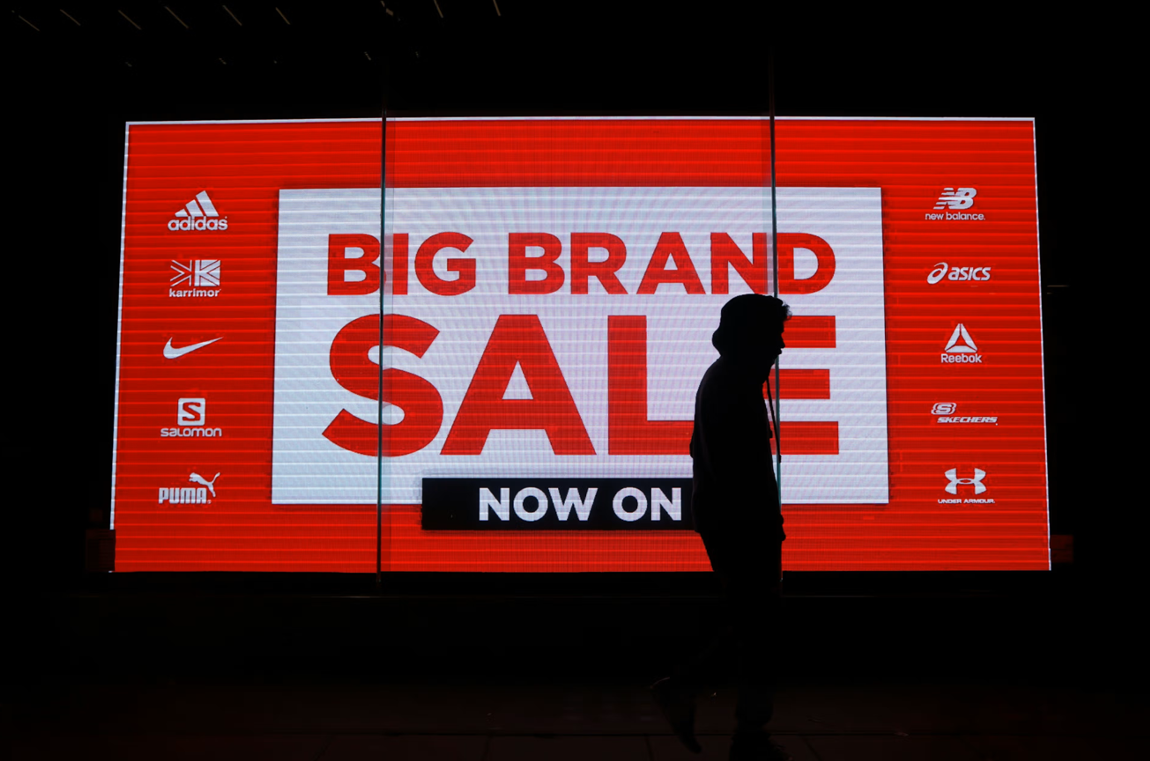 Prominent advertisement for a big brand sale