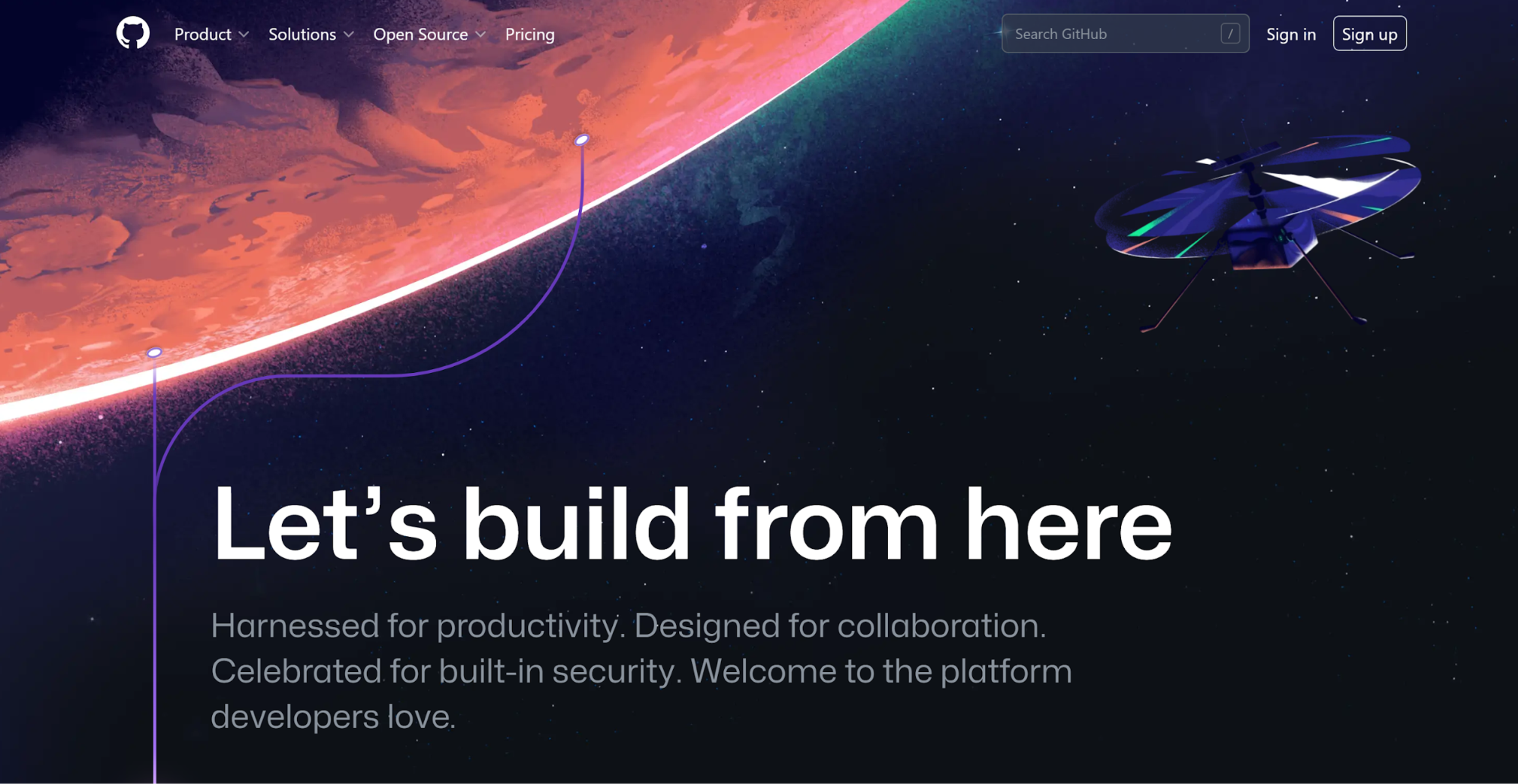 GitHub homepage showcasing innovation and collaboration