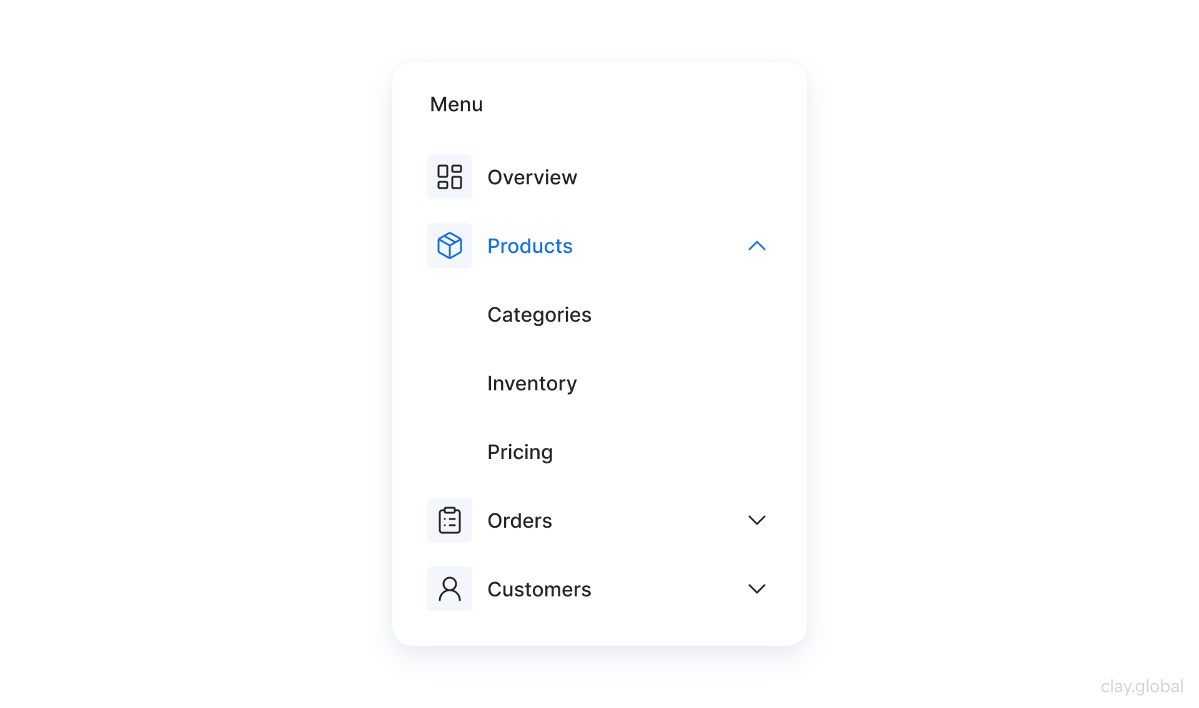 Dropdown menu interface