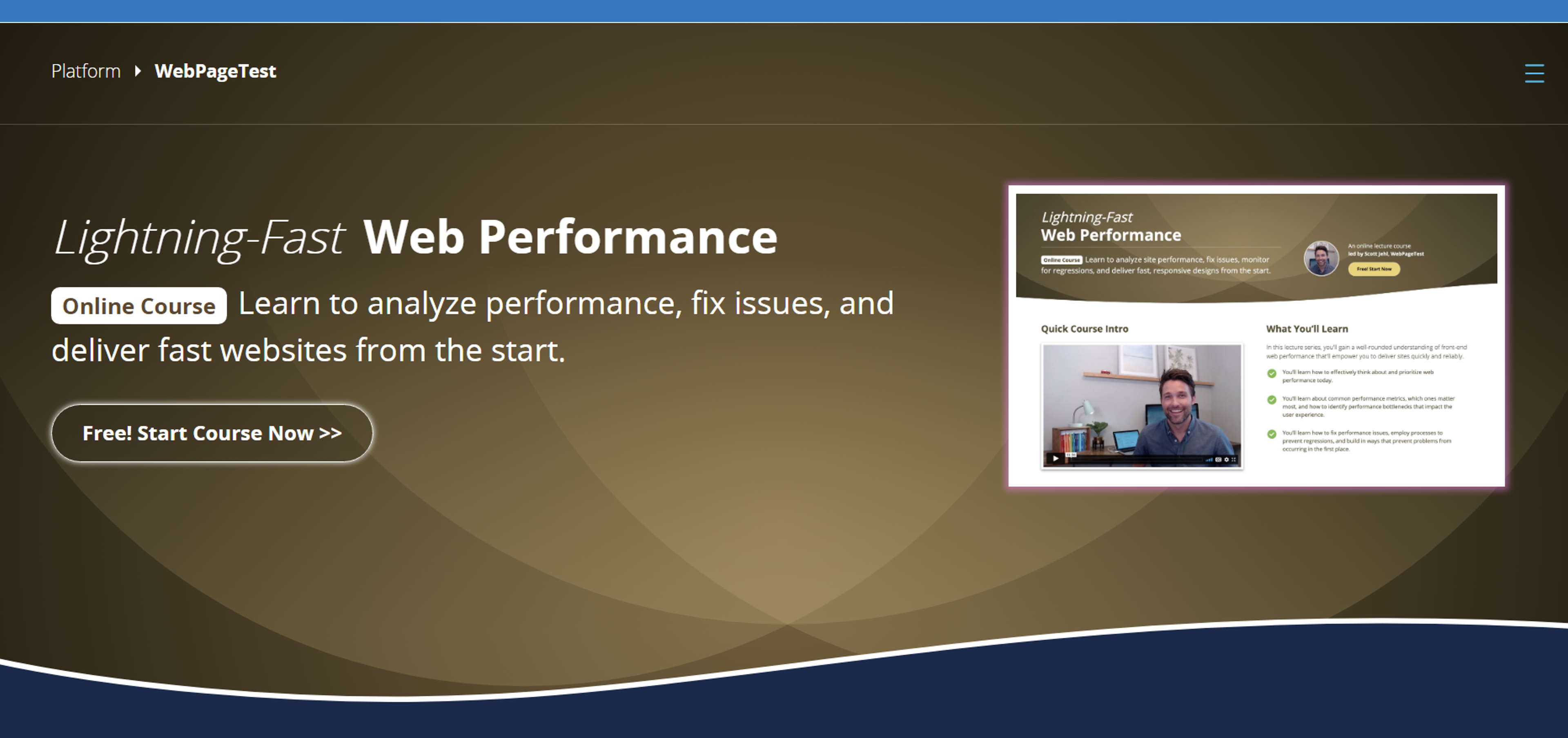 free online course on web performance