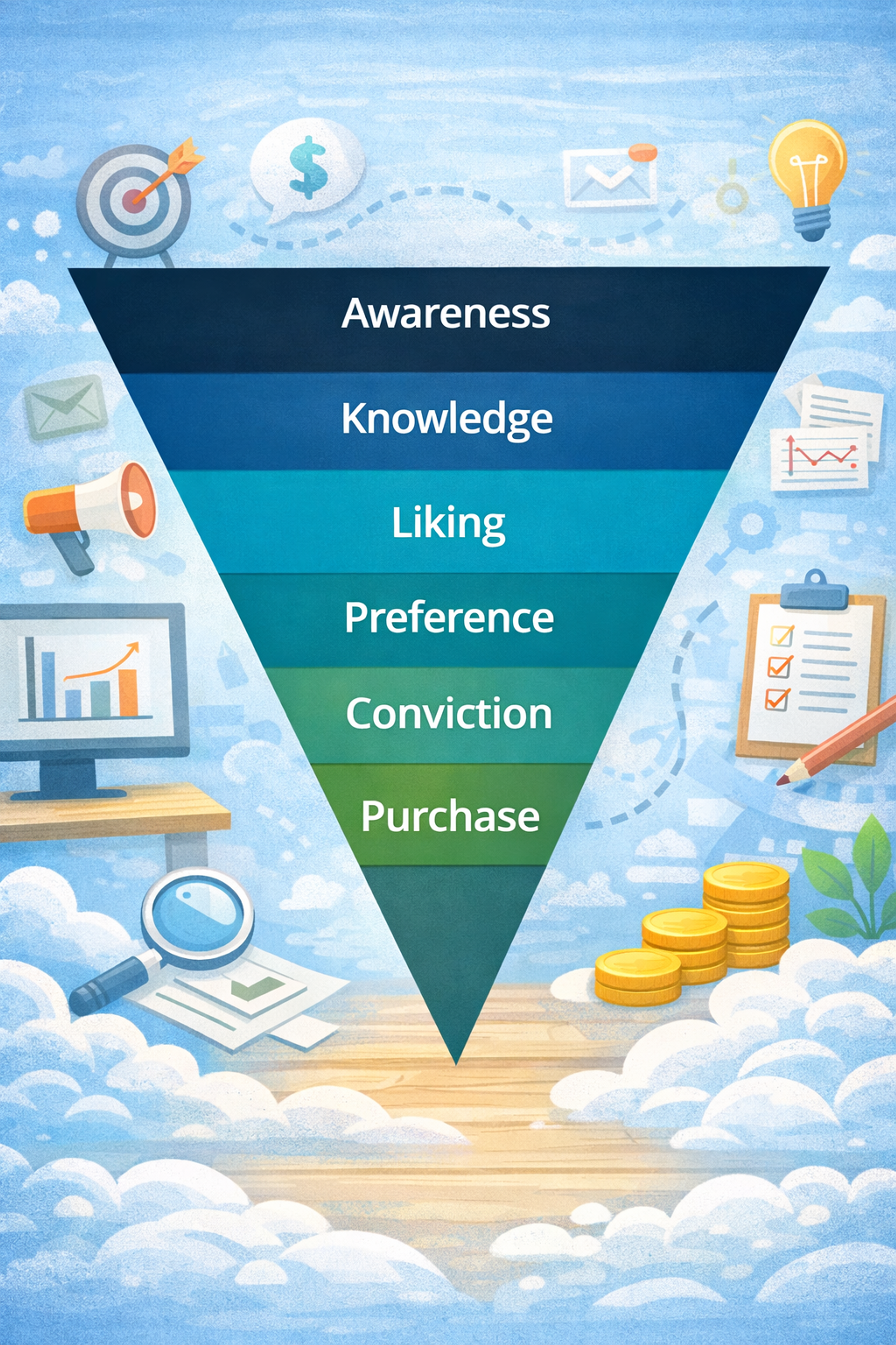 Purchasing steps pyramid 
