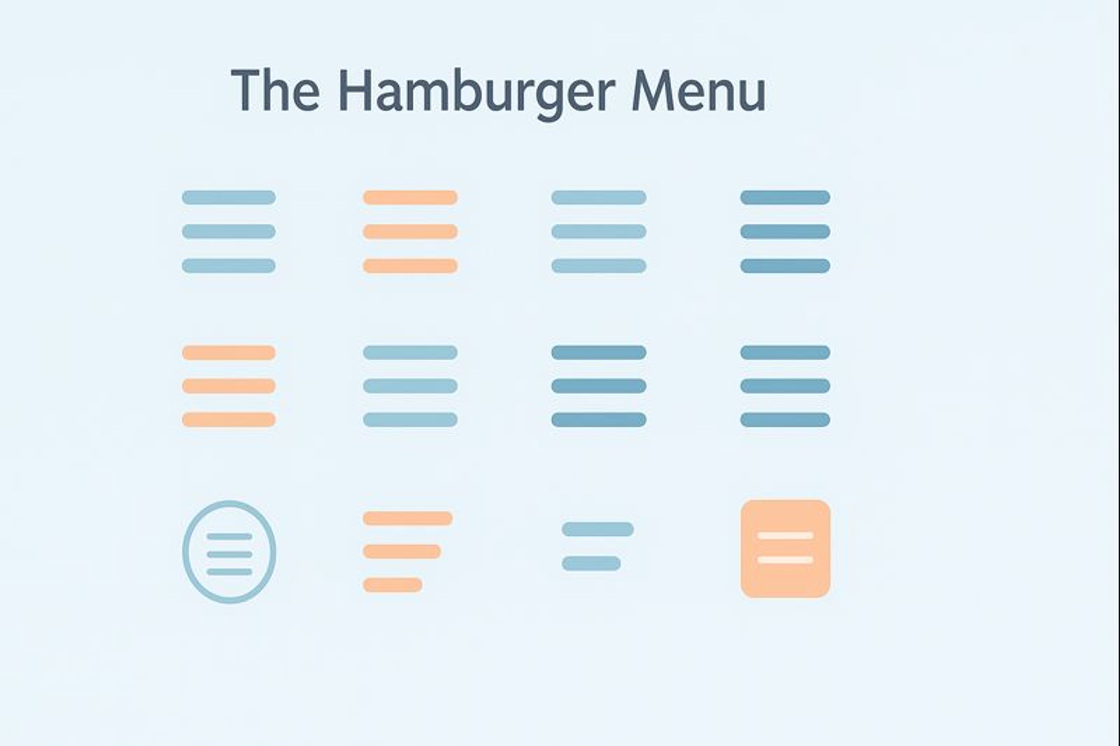 Various design variations of the "hamburger menu" icon