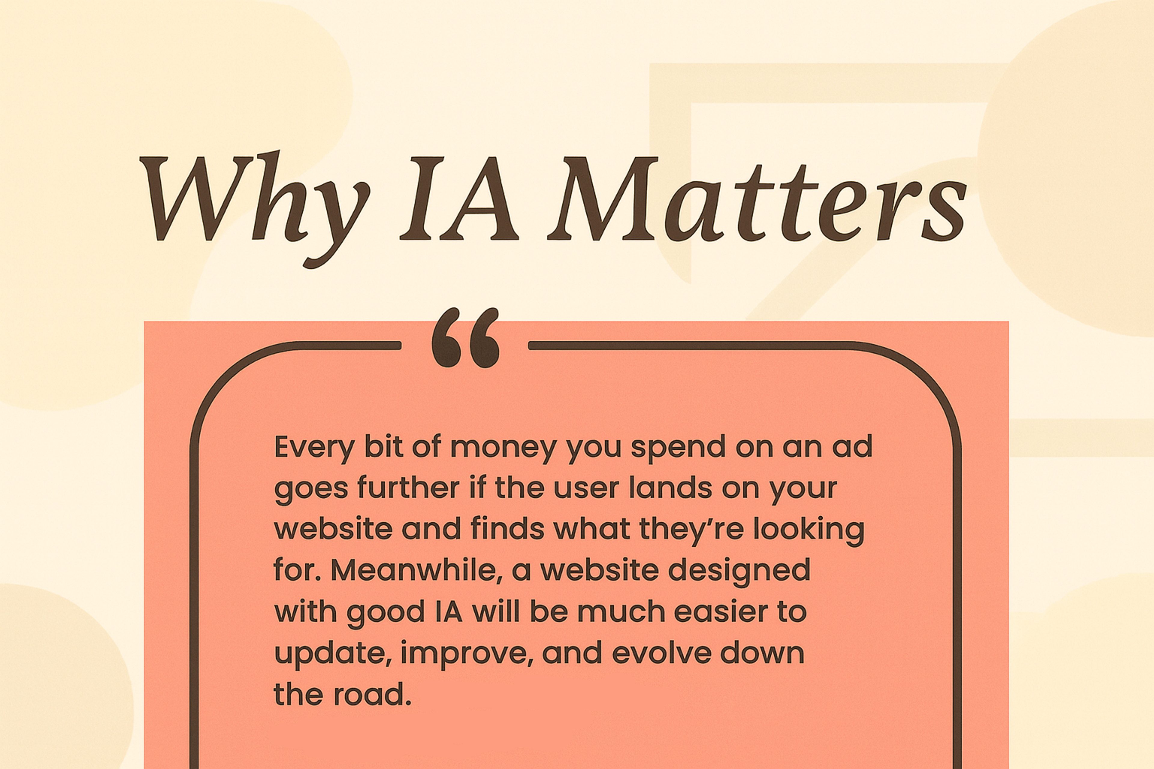 quote from article text about why information architecture saves you money over time