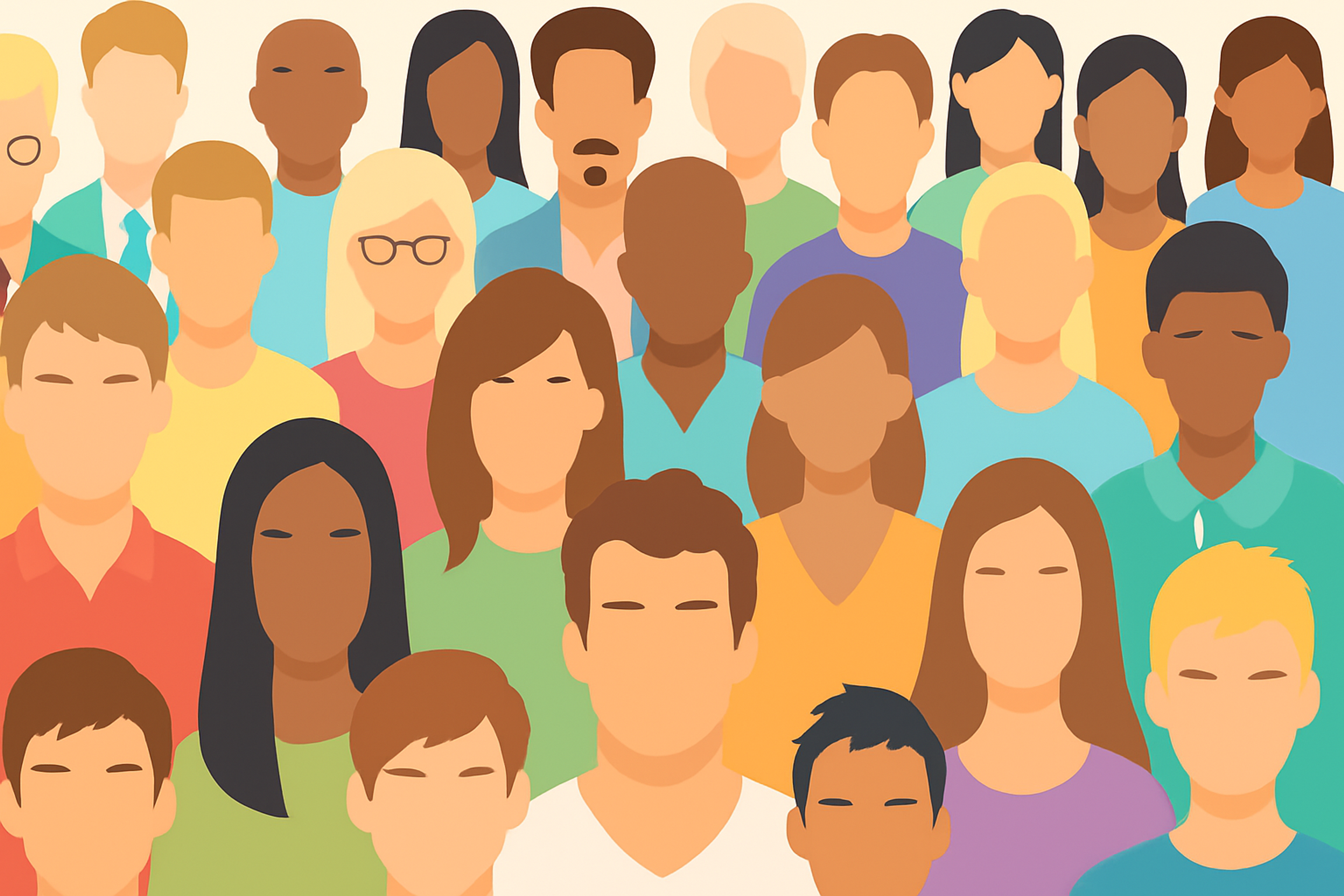 Illustration of a diverse group of people