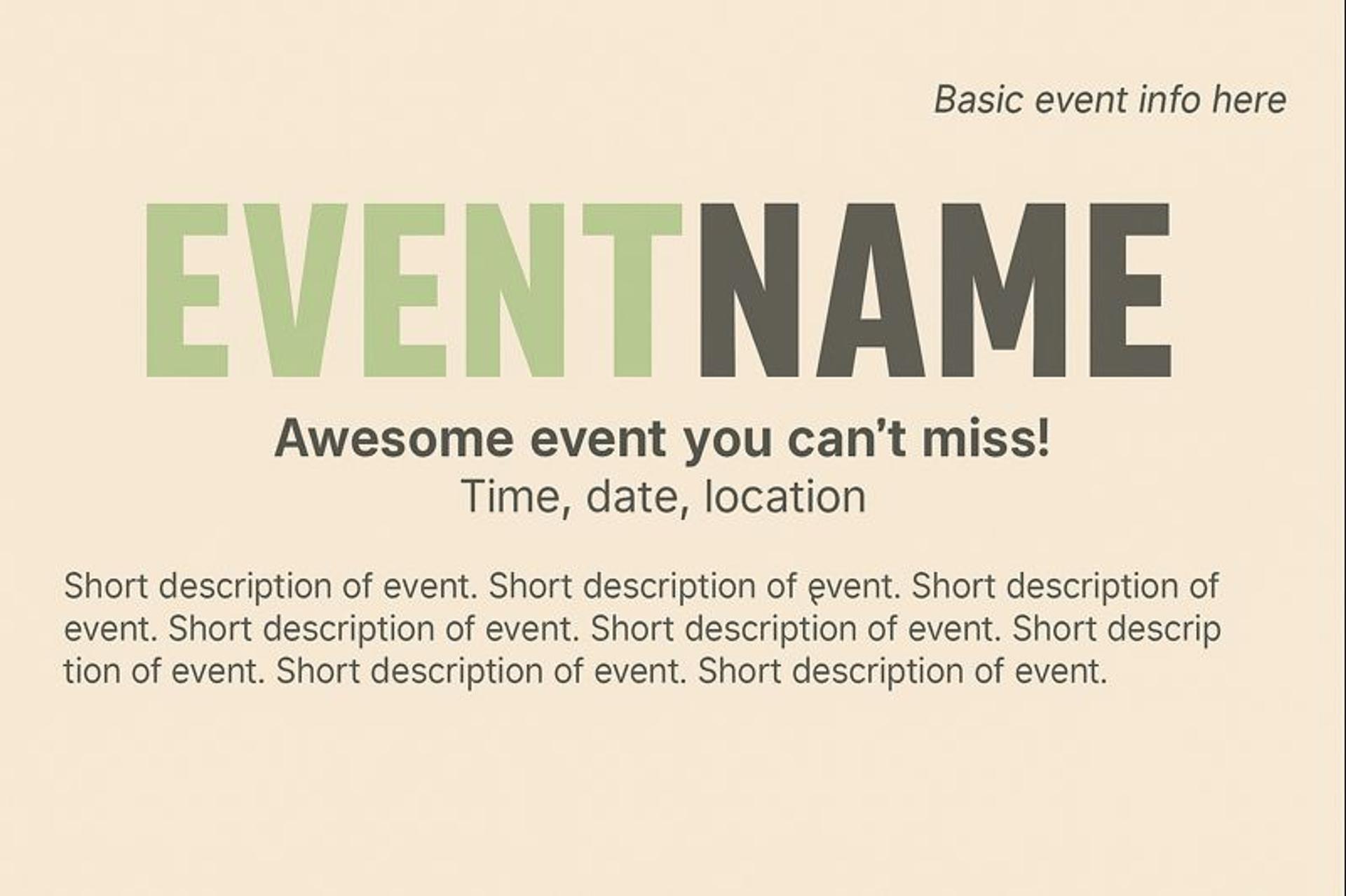 Typographic hierarchy on the invitation card