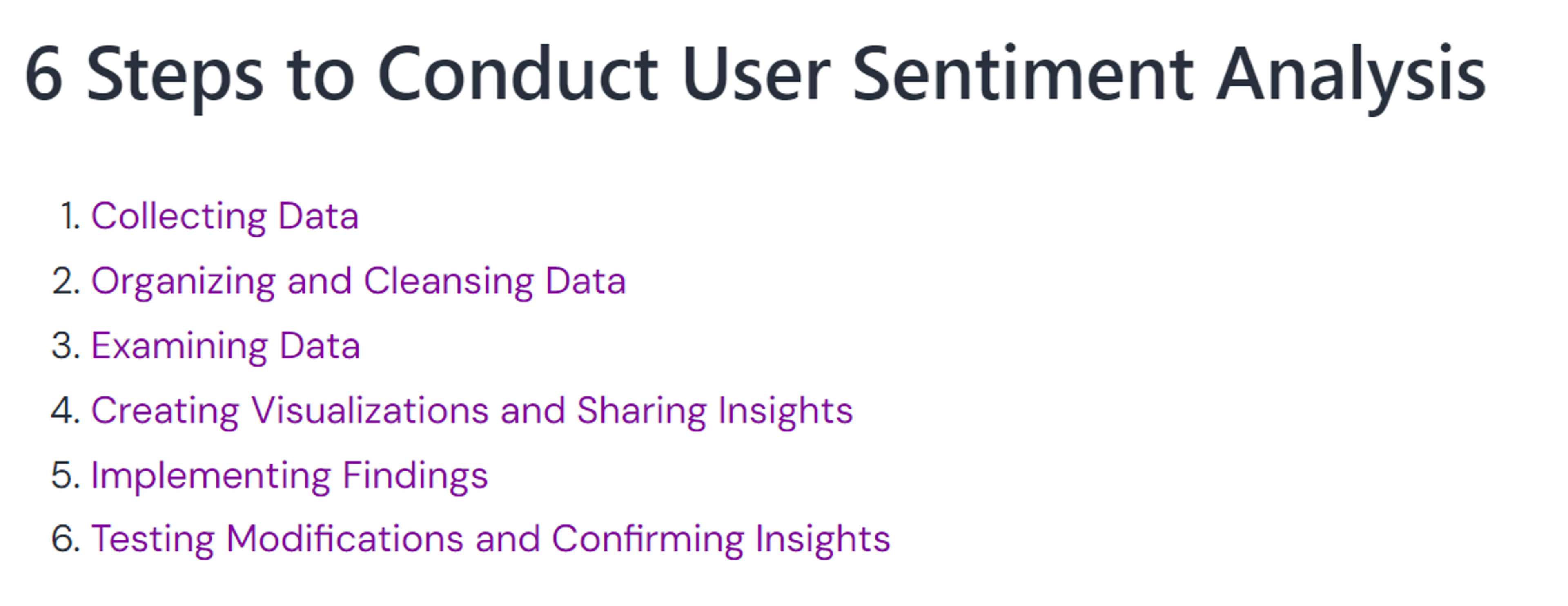 Steps for conducting user sentiment analysis