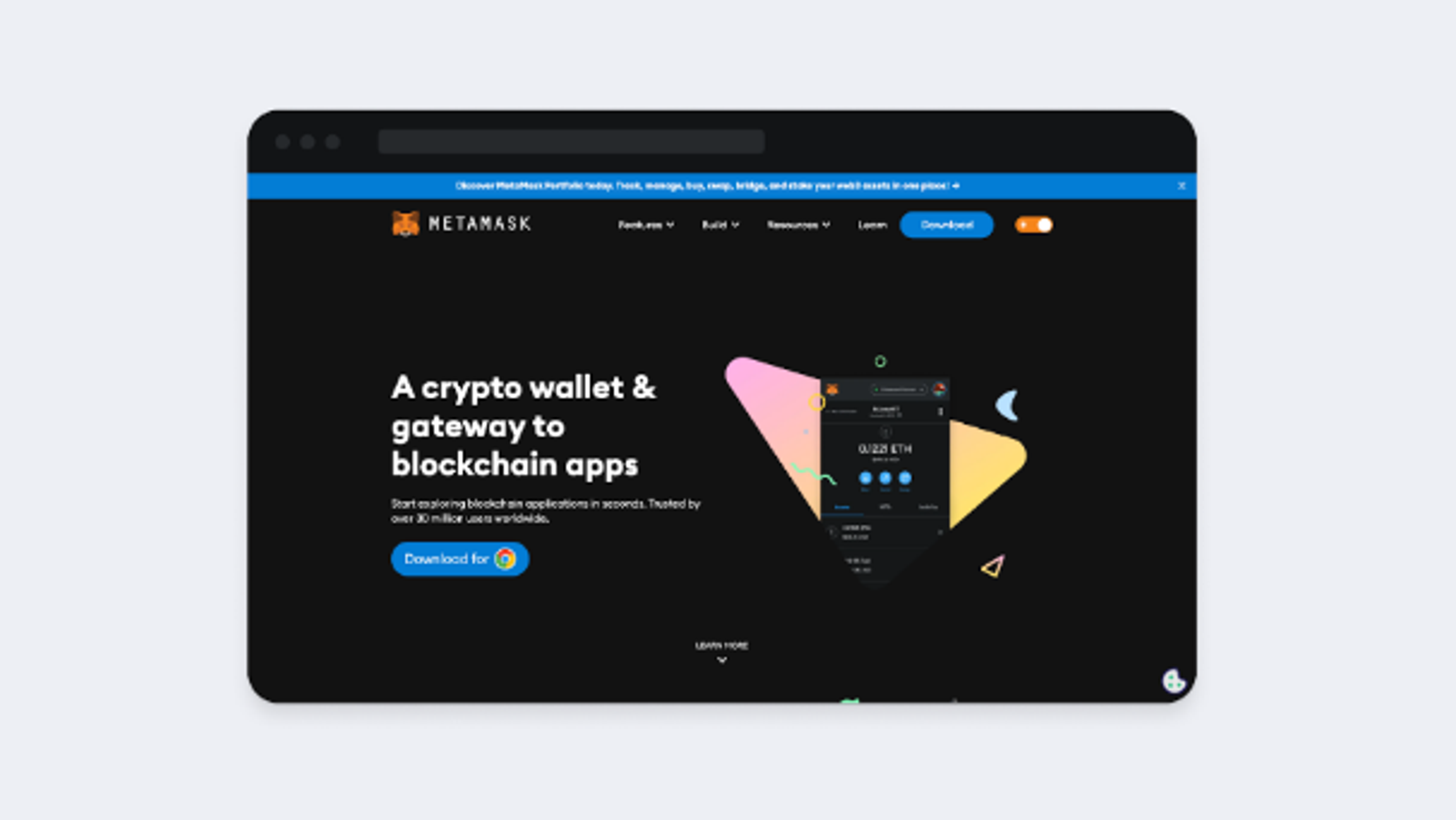 MetaMask crypto web design
