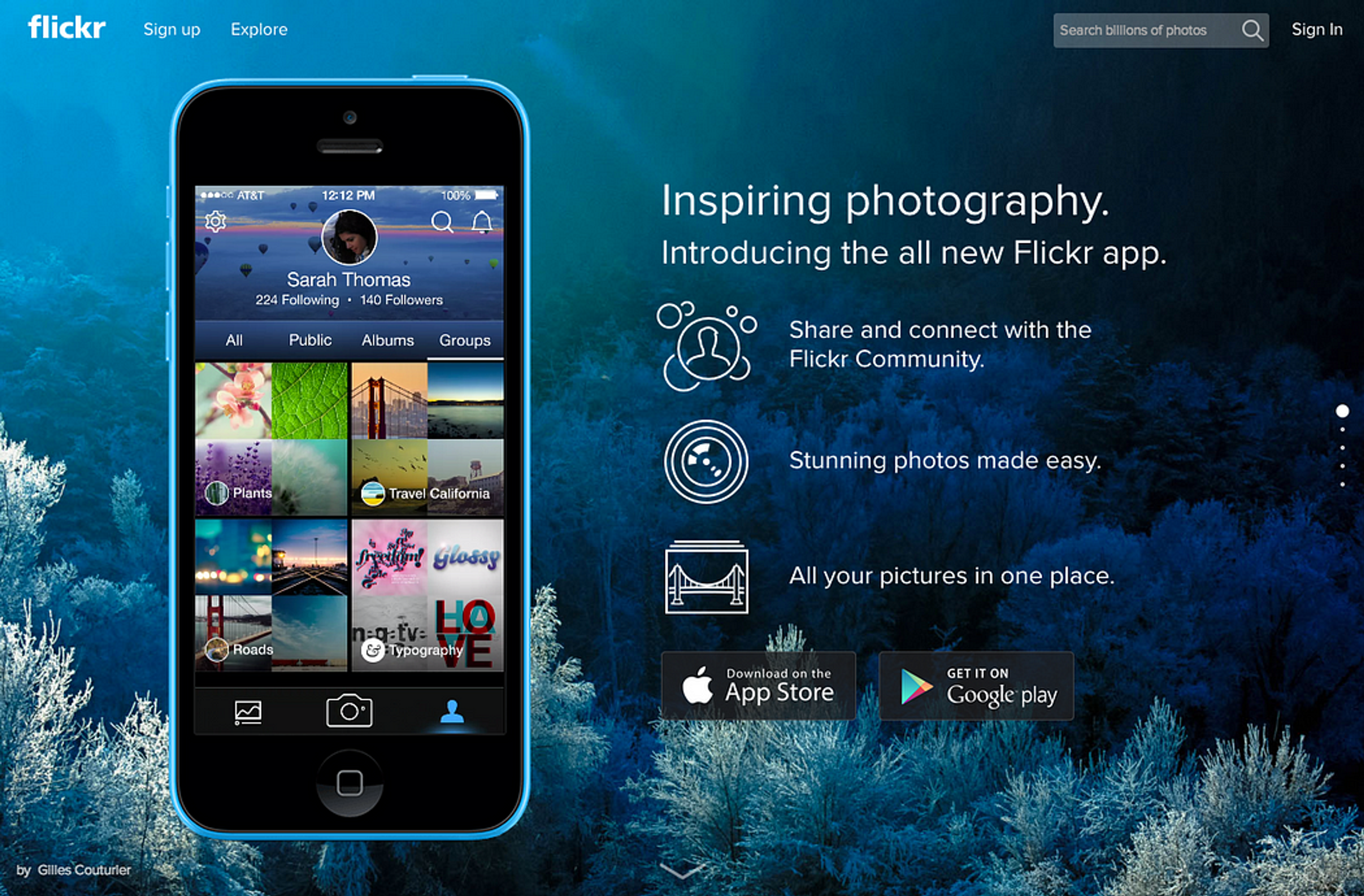 a Flickr app promotional advertisement