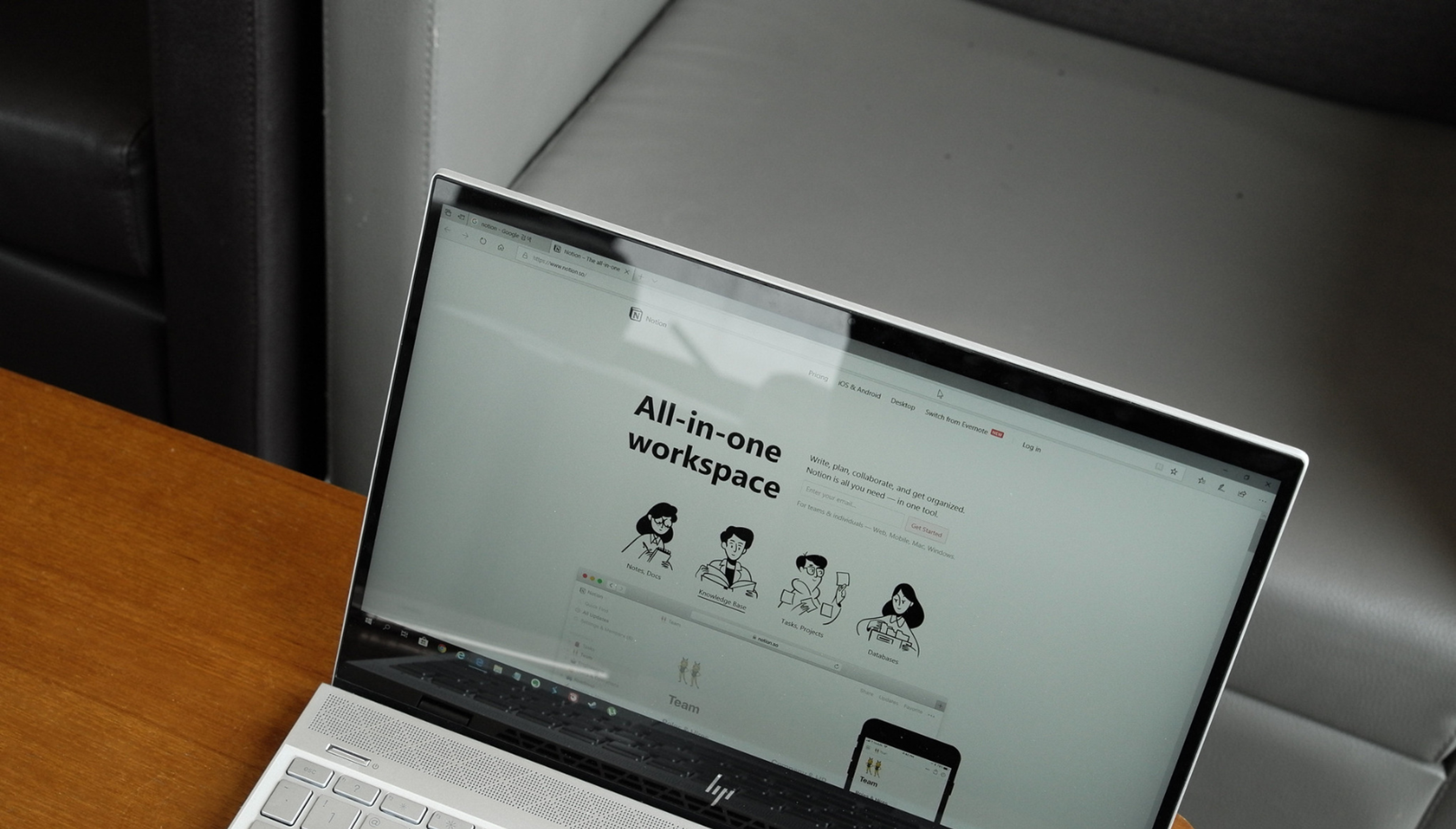 Notion web design with illustrations