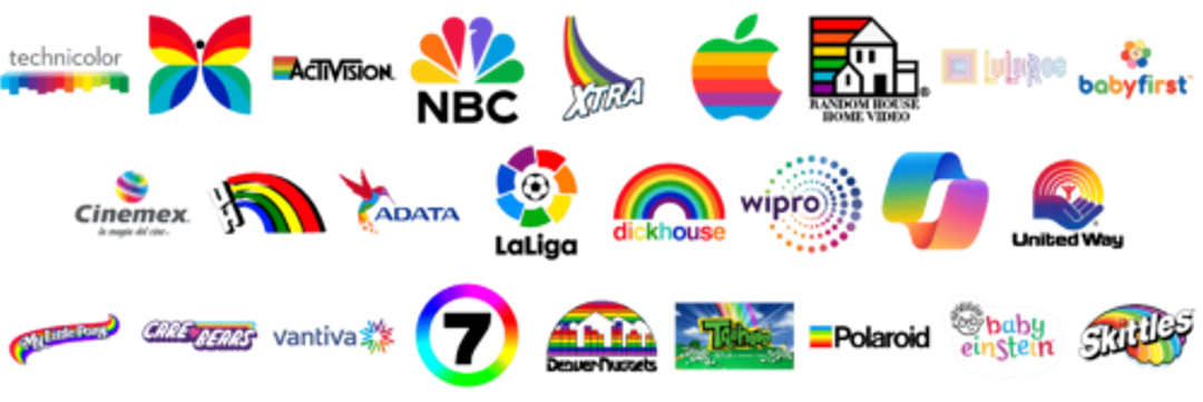 Famous companied logos in color