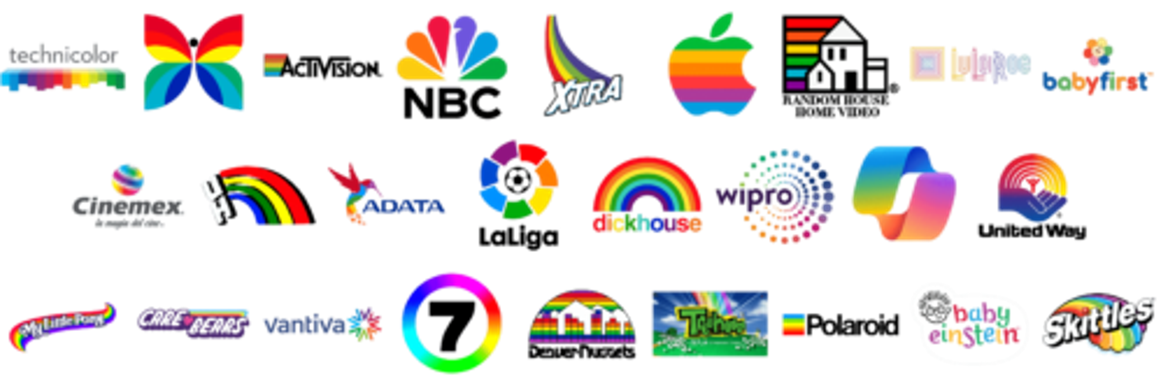 Famous companied logos in color