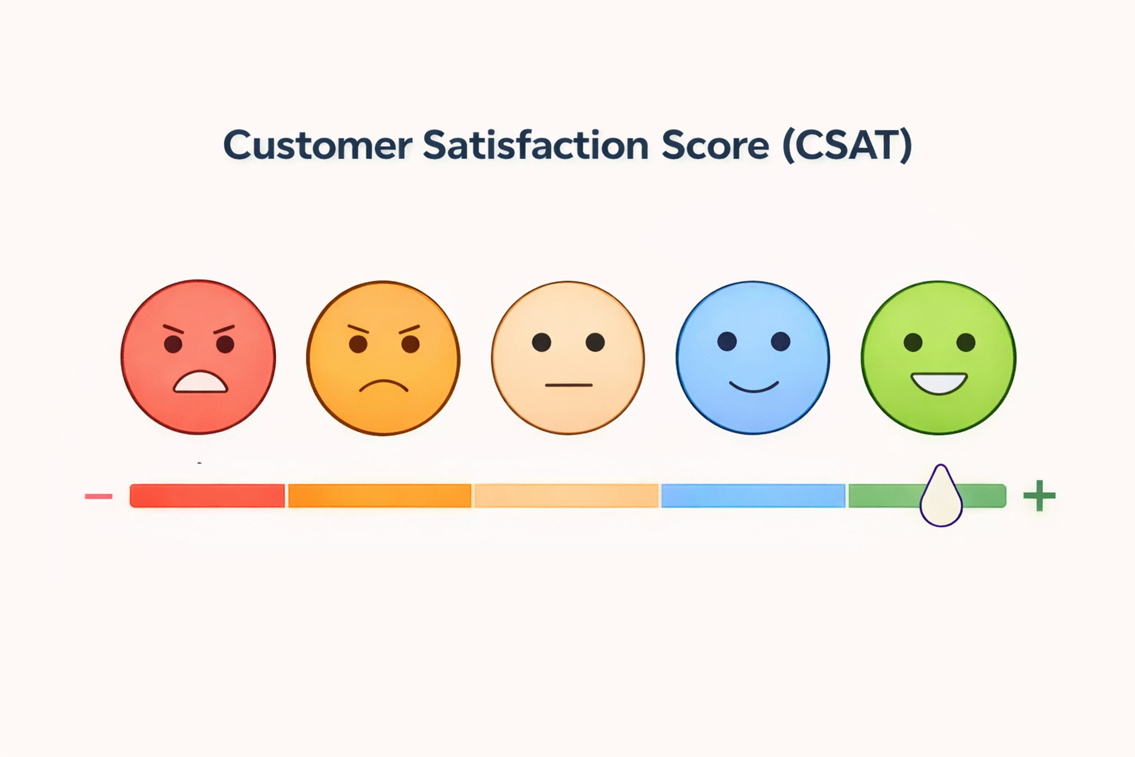 Customer Satisfaction Score (CSAT) scale with emoji ratings