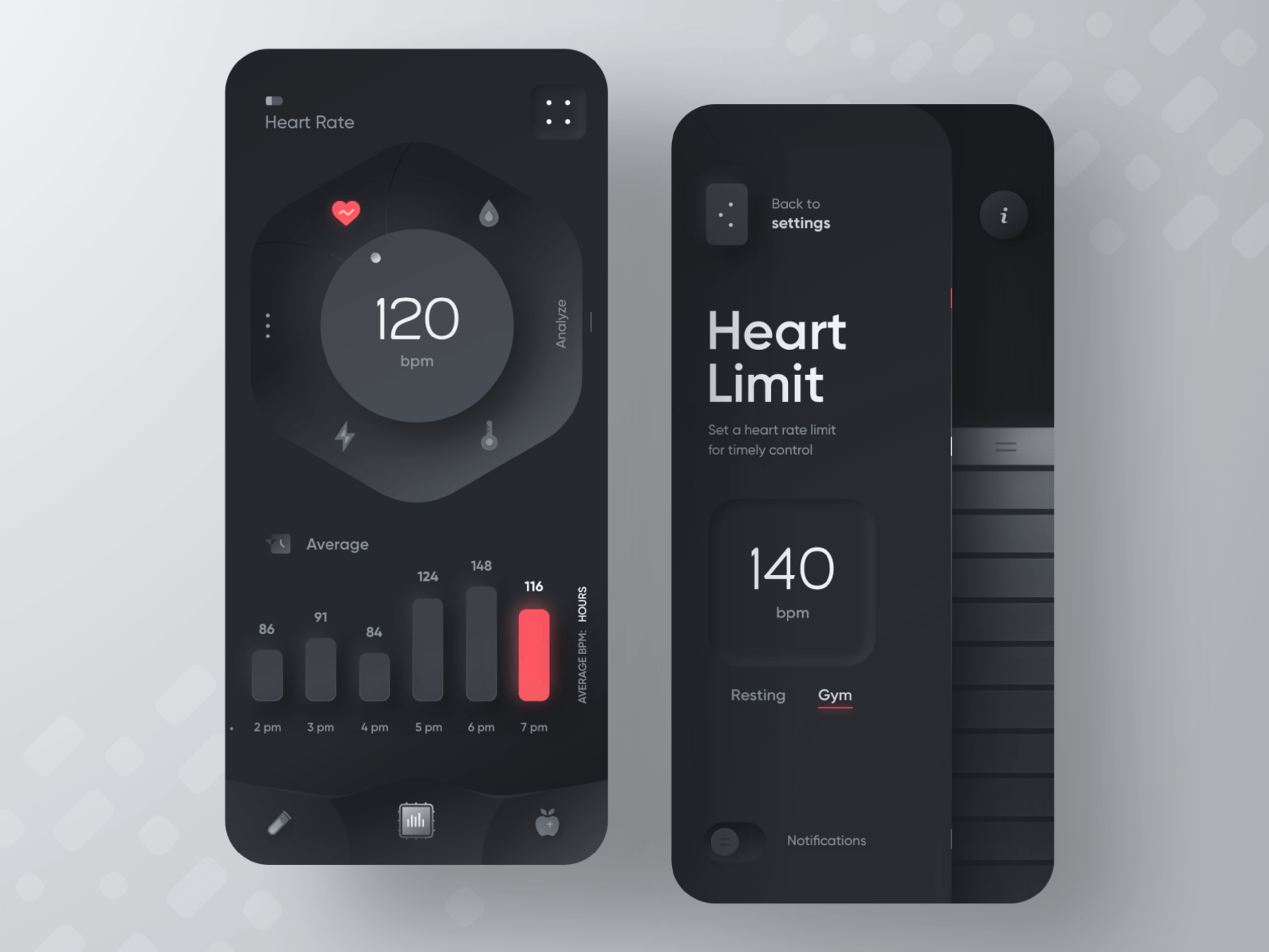 neomorphism ui example dark