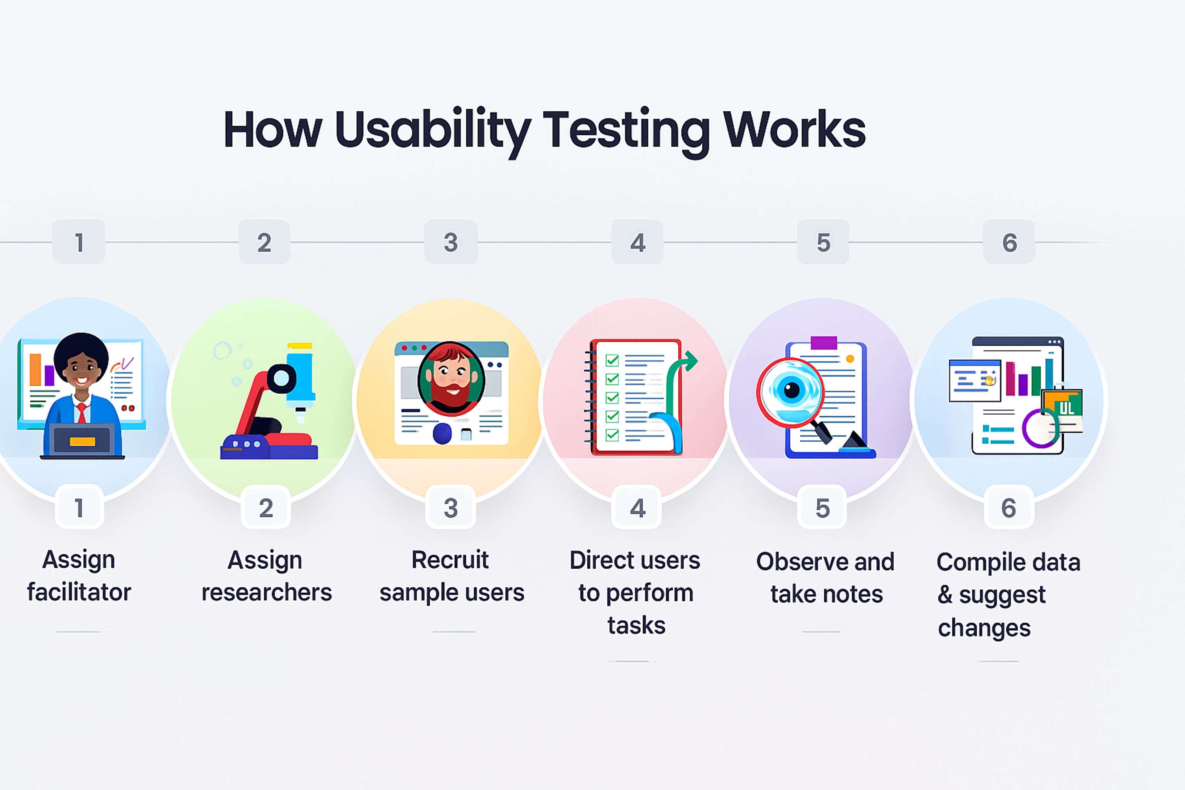 Step-by-step process of how usability testing works