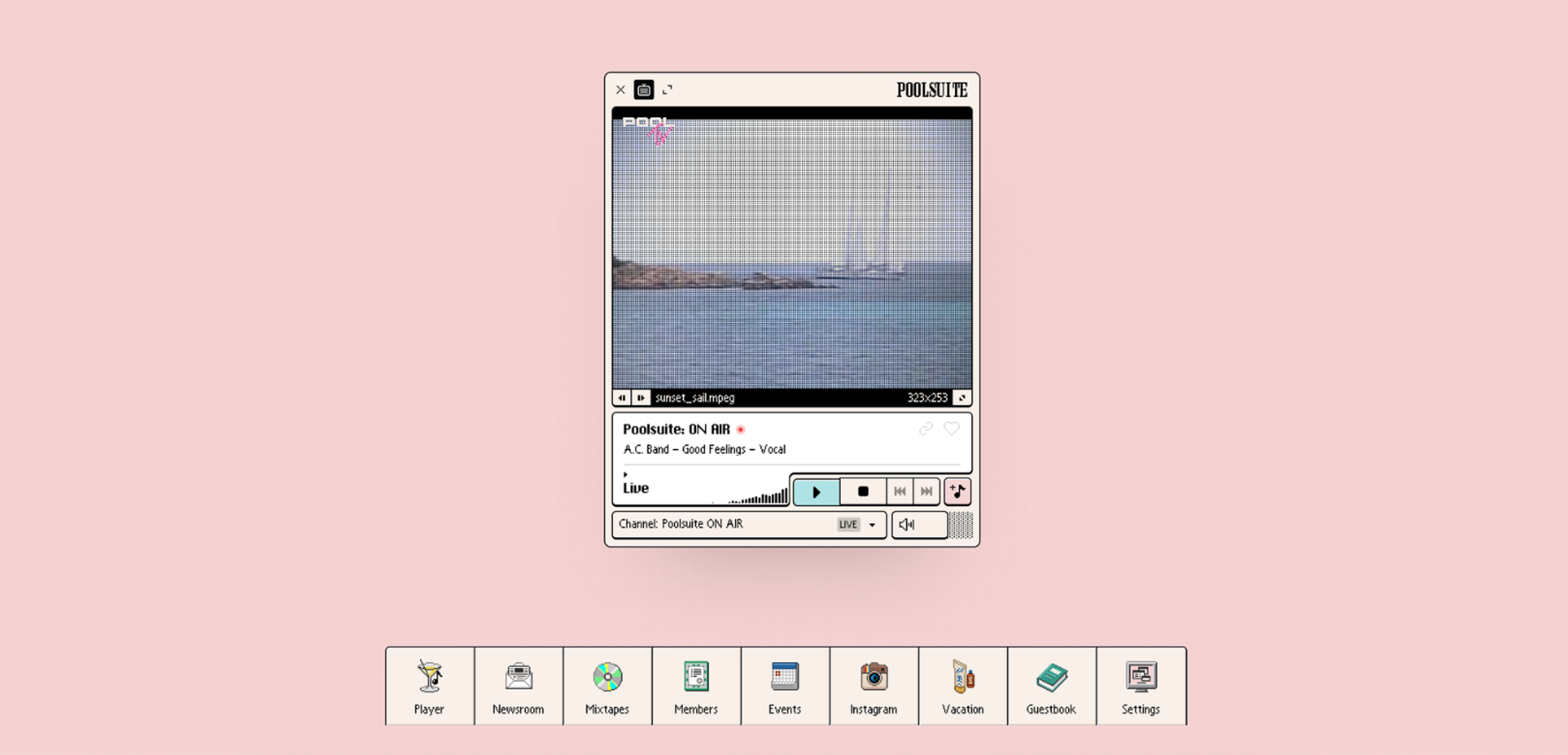 Poolsuite Skeuomorphic Interface Design