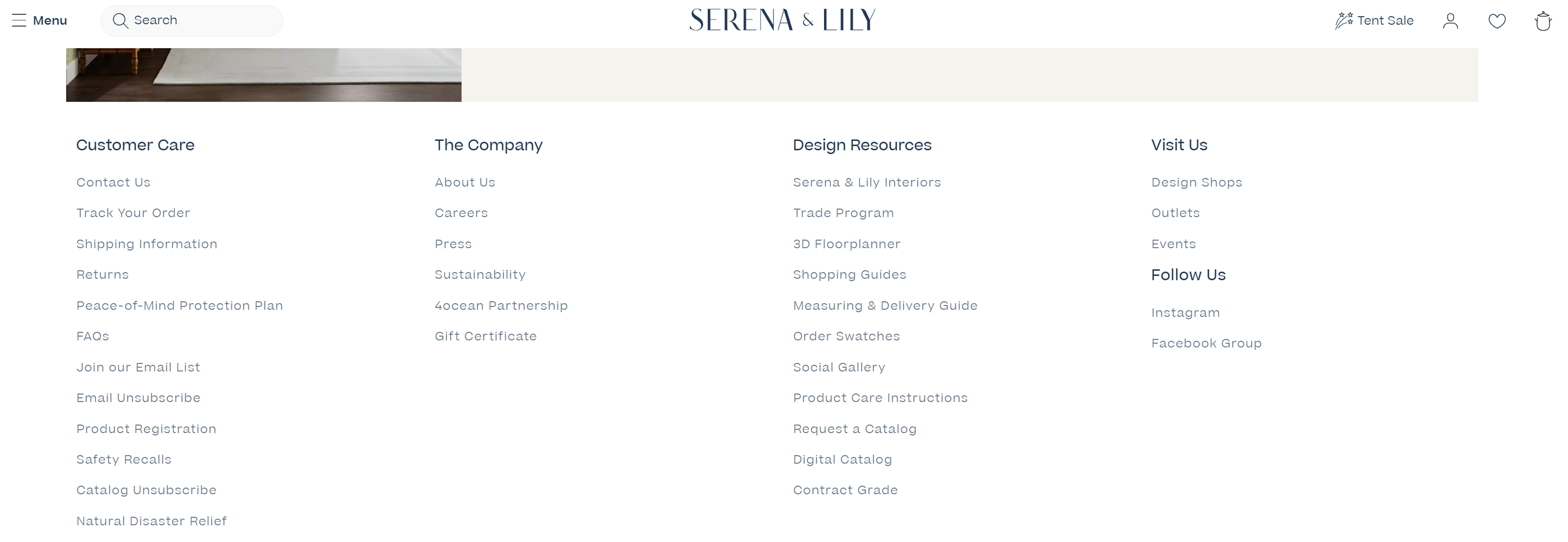 Serena & Lily Footer