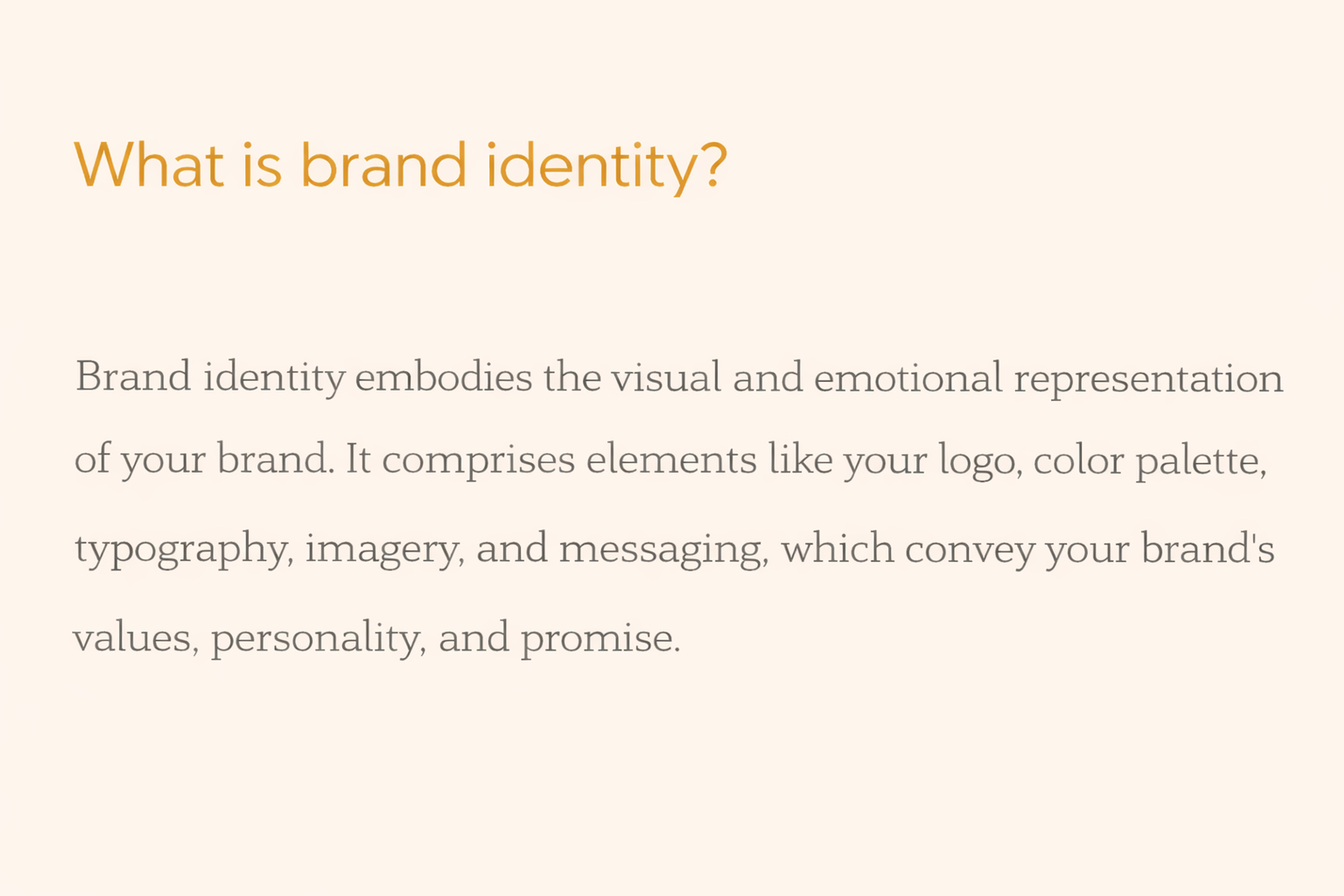 An explanation of brand identity