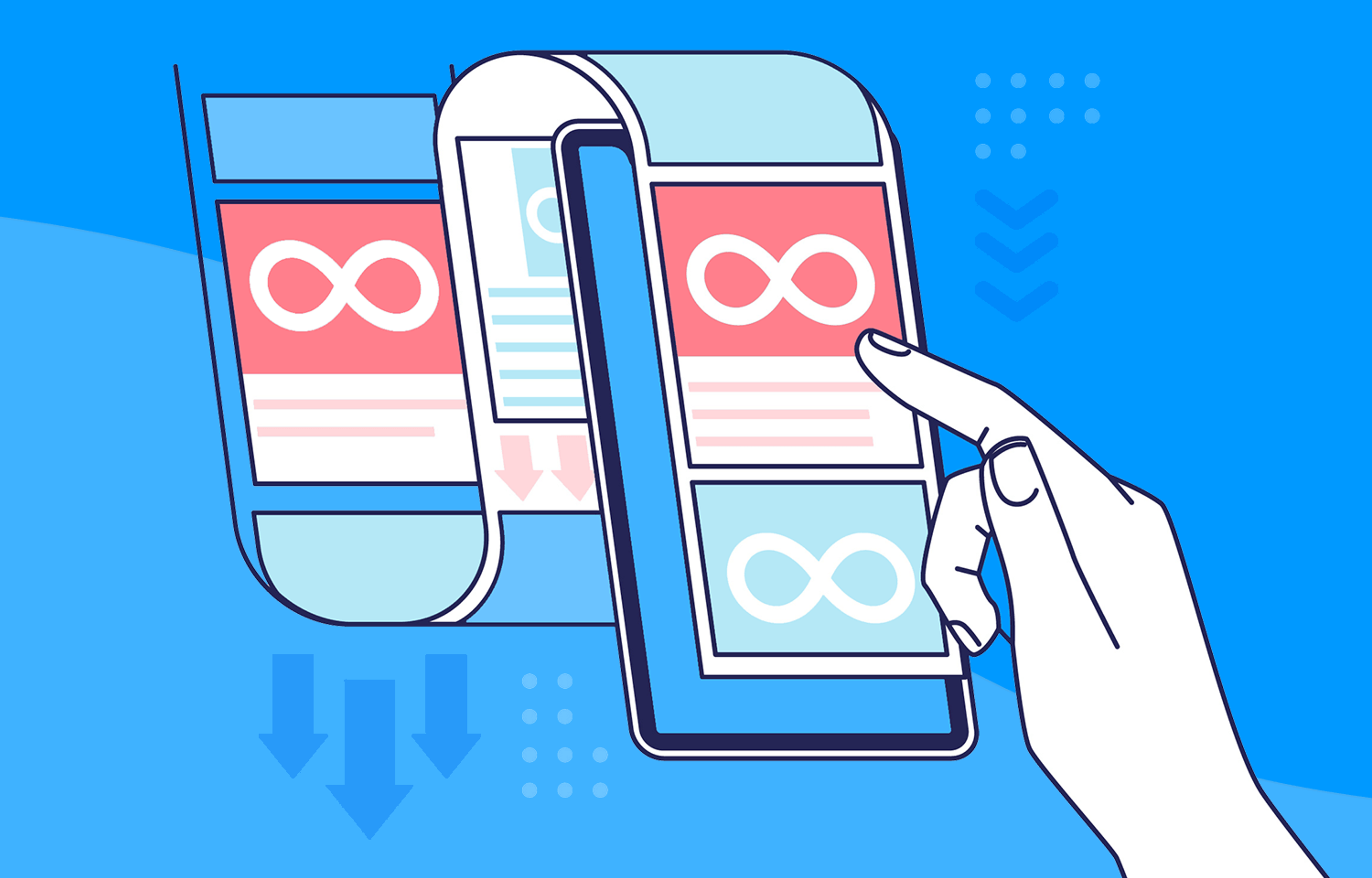 Infinite scroll on mobile graphic