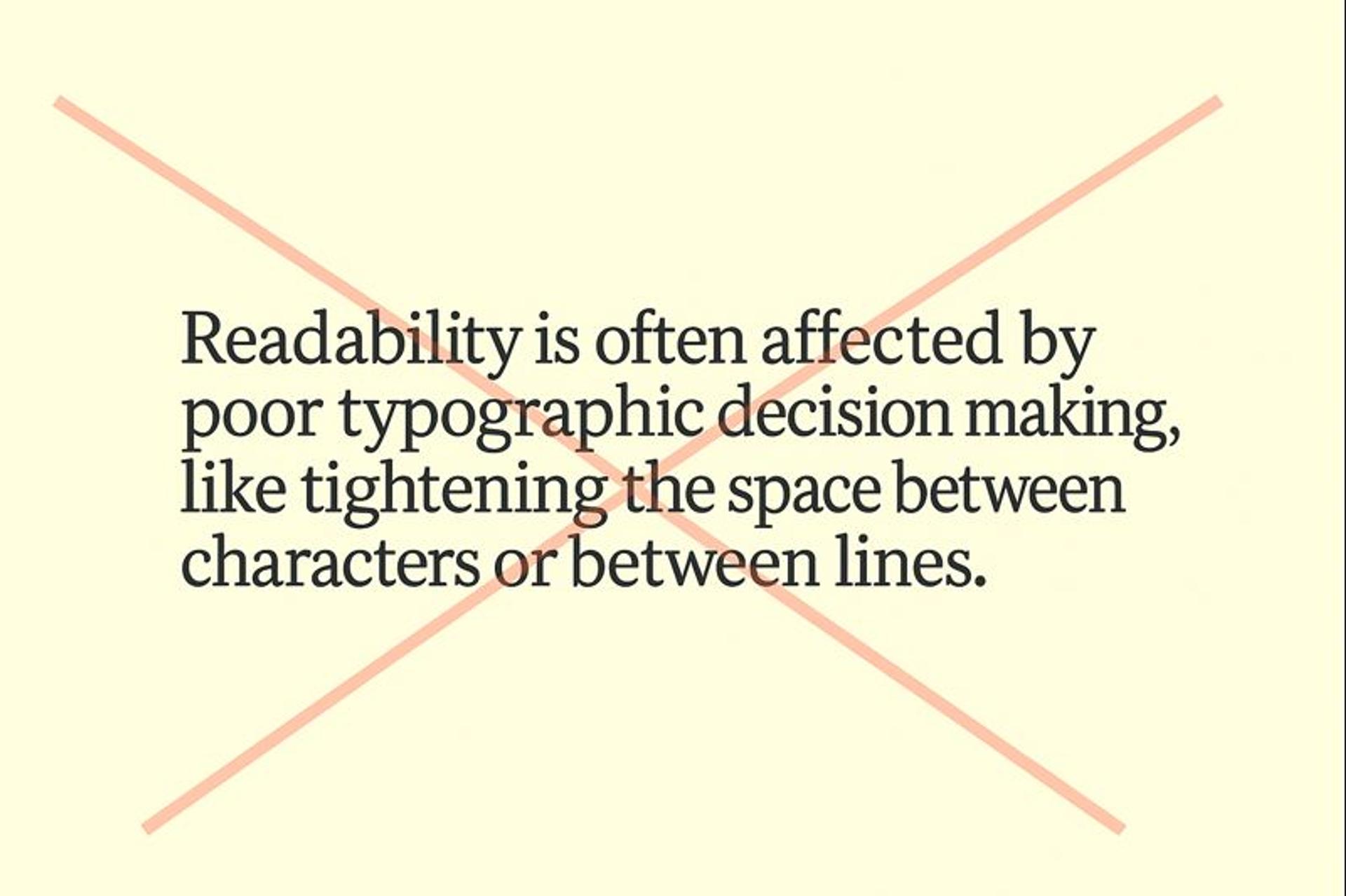 Legibility and Readability example