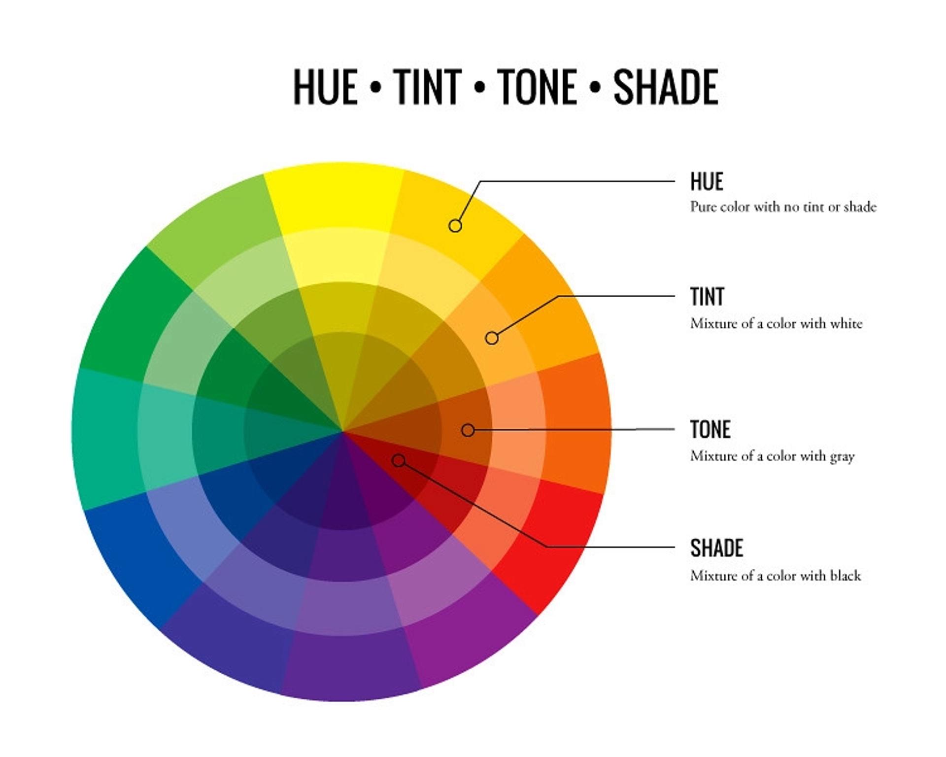 Color Wheel - Hue, Tint, Tone, & Shade