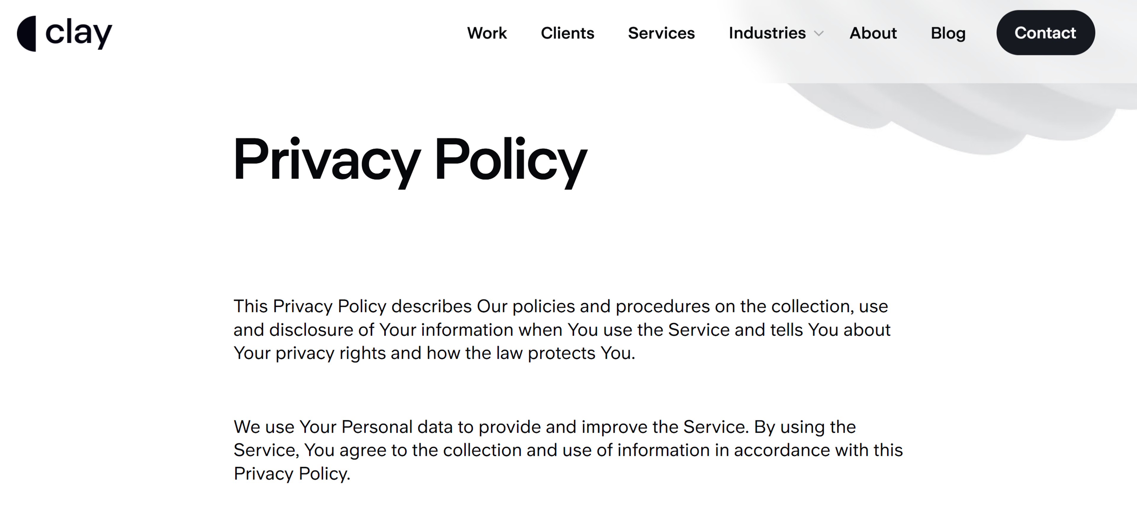 Clay Privacy Policy
