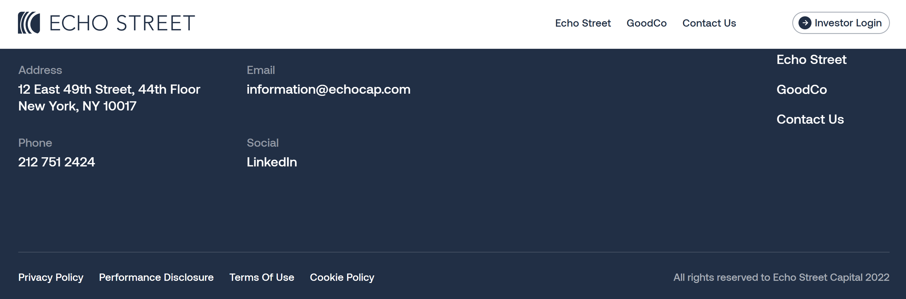 Echo Street Footer