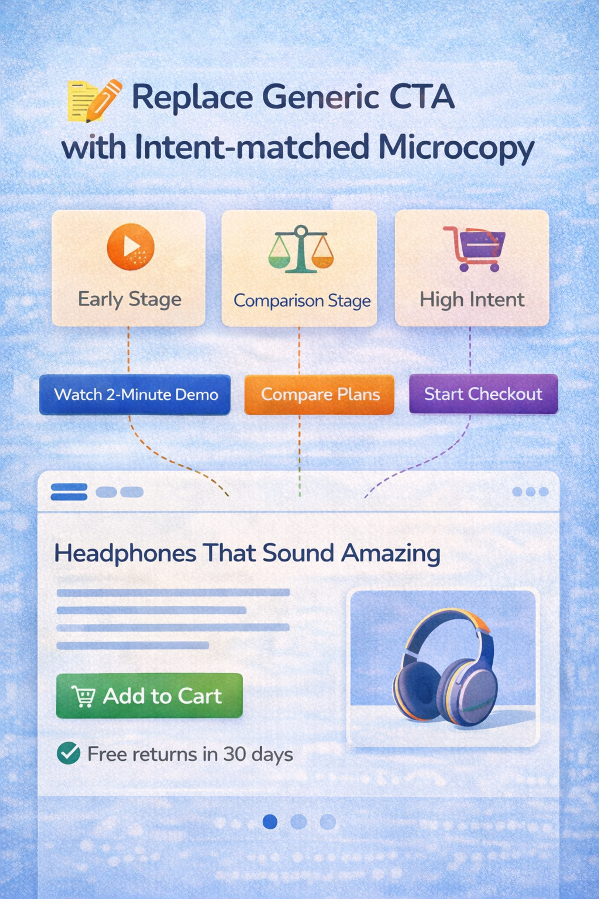 Replace Generic CTA with Intent-matched Microcopy