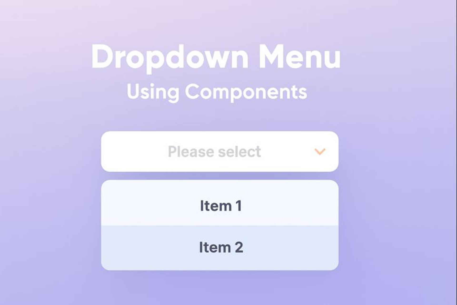 Dropdown menu interface
