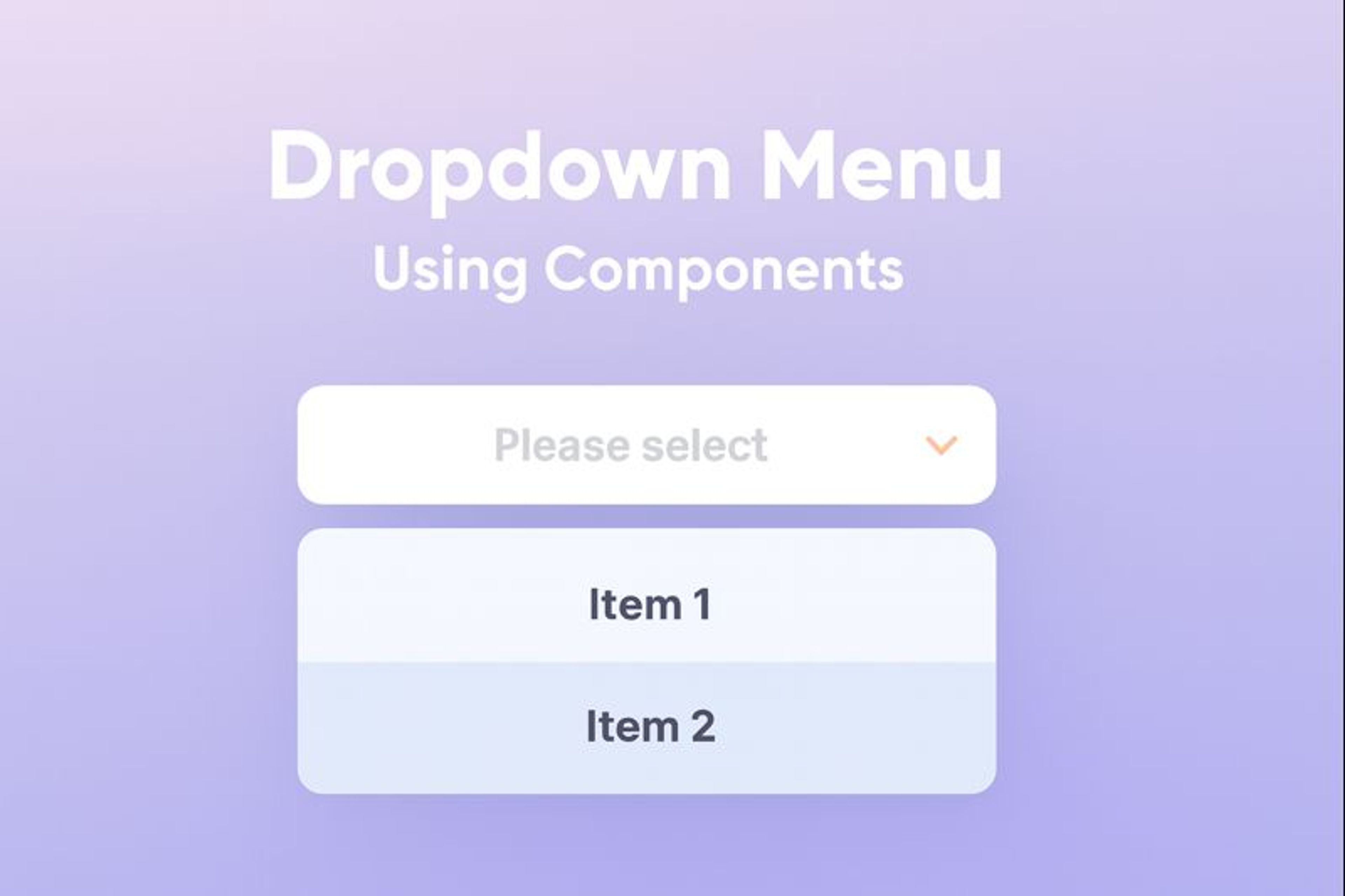 Dropdown menu interface
