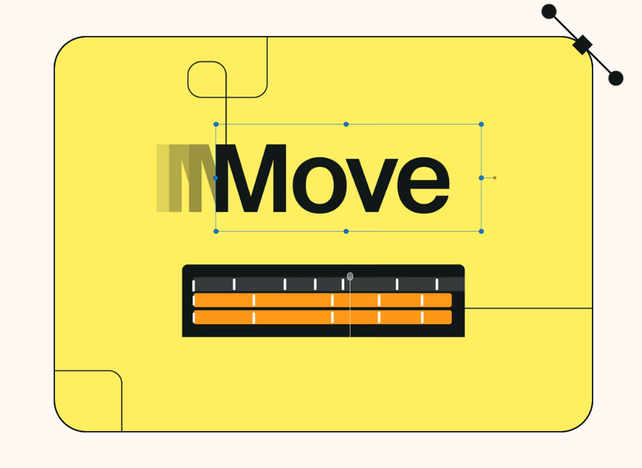 sign move on a yellow screen