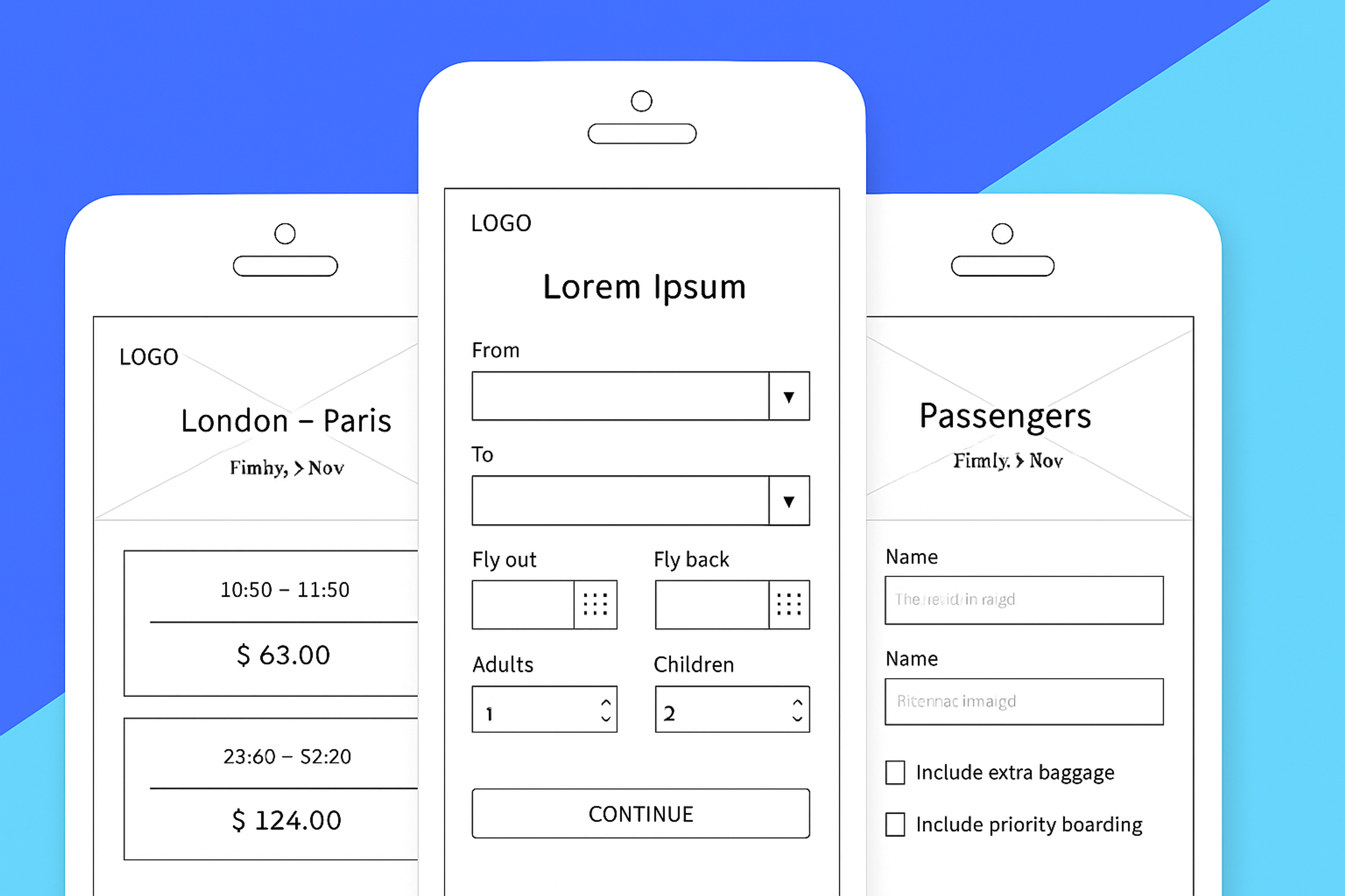 UI sketching examples