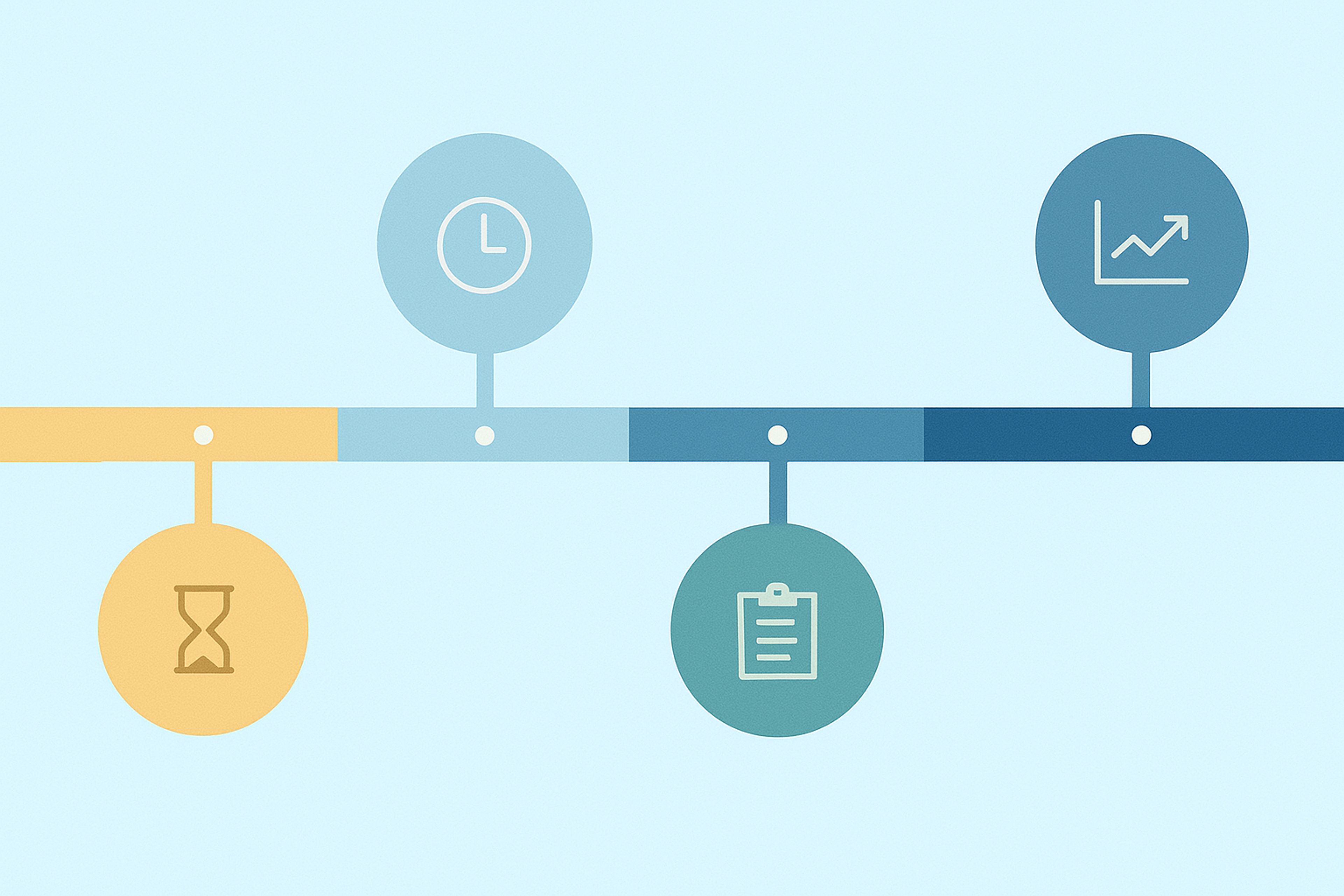 This image illustrates a timeline with milestones