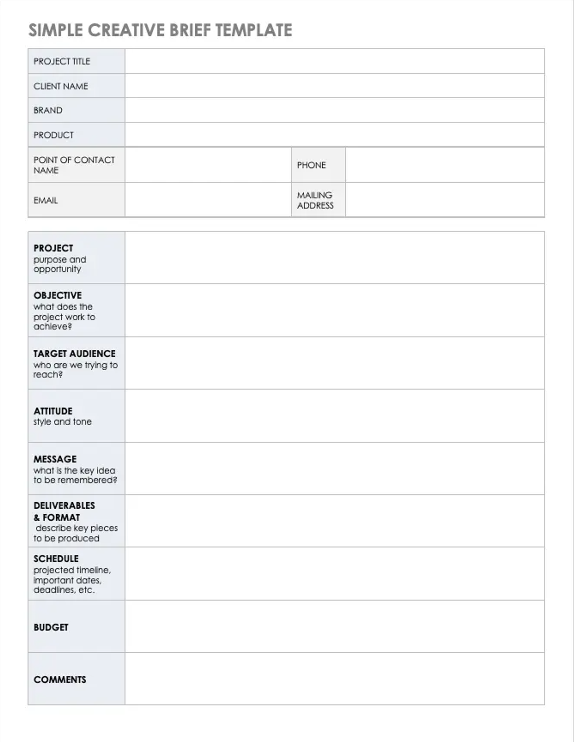 Design Brief Template