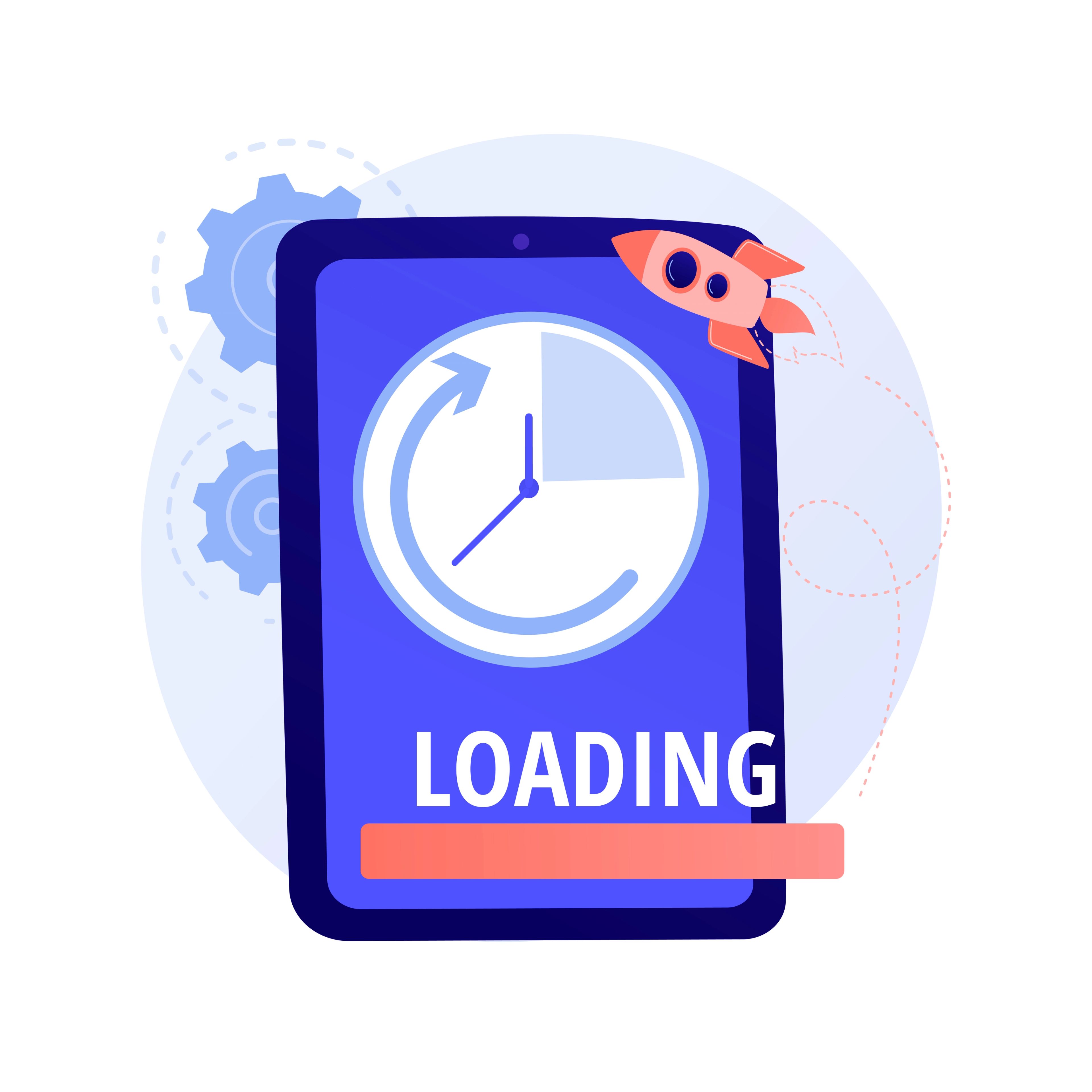 website load time with a stopwatch illustration