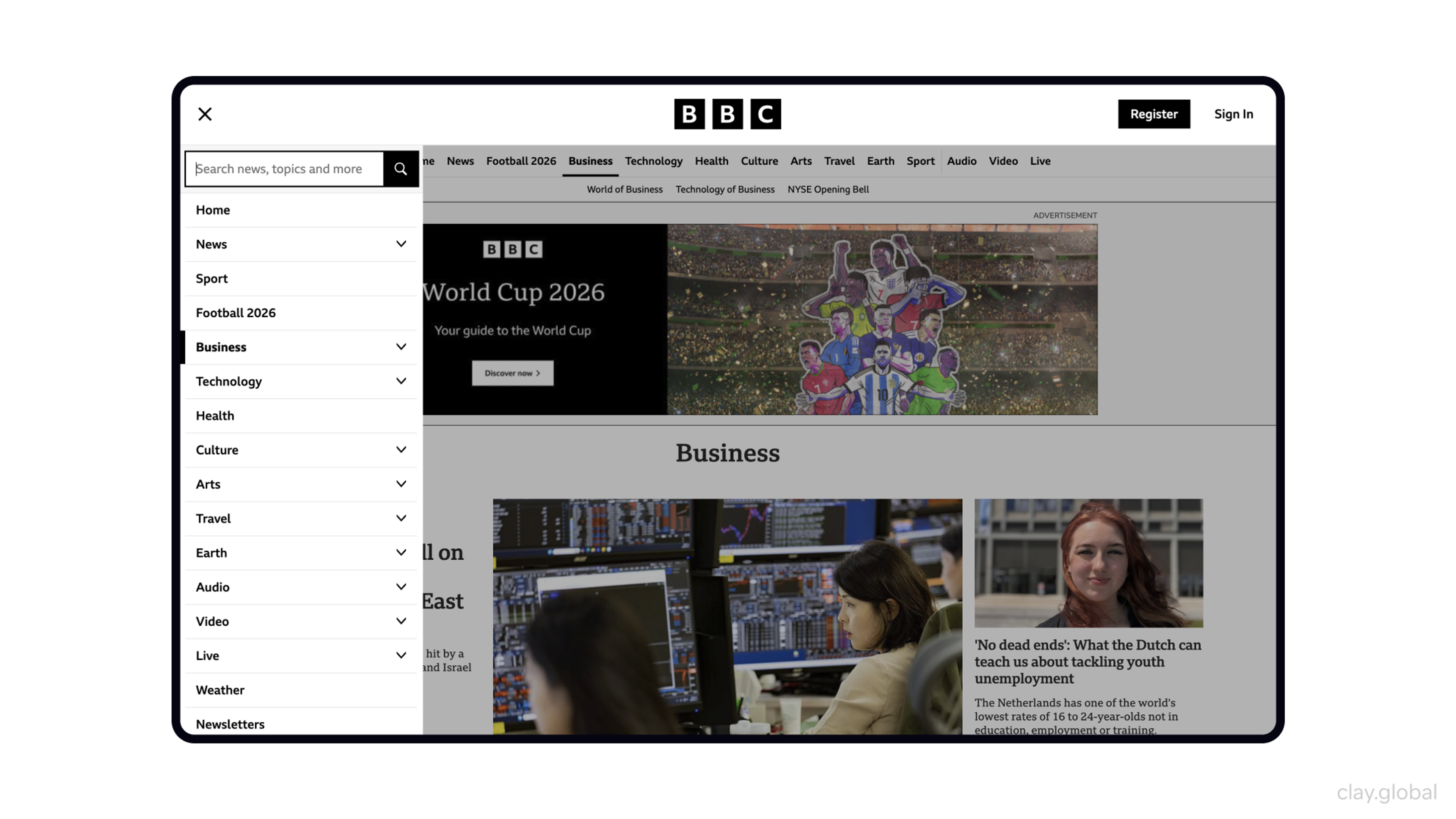 BBC News homepage