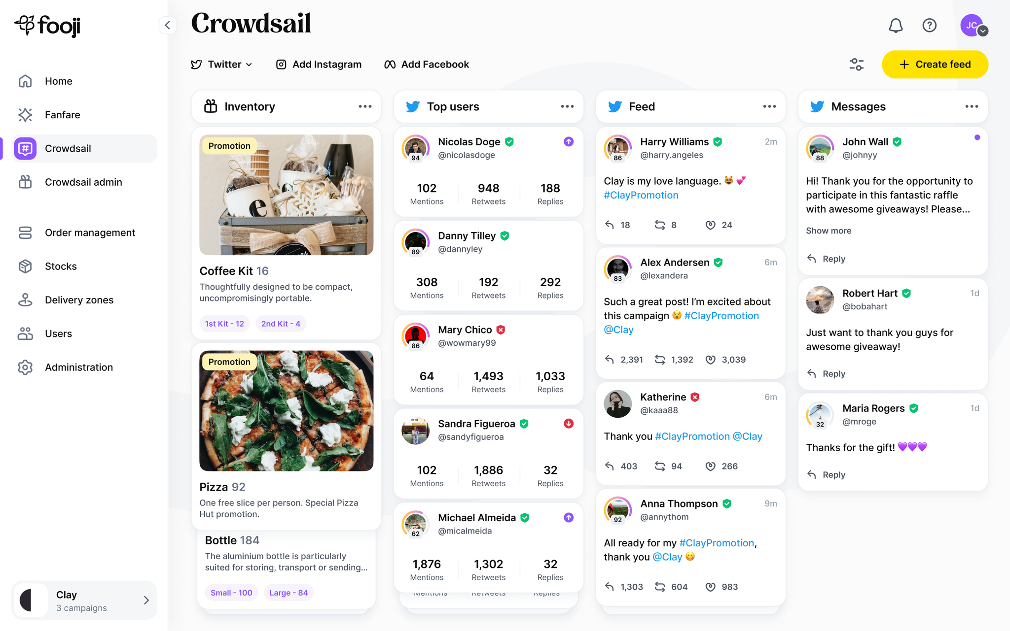 Fooji Web App & Design System | Clay