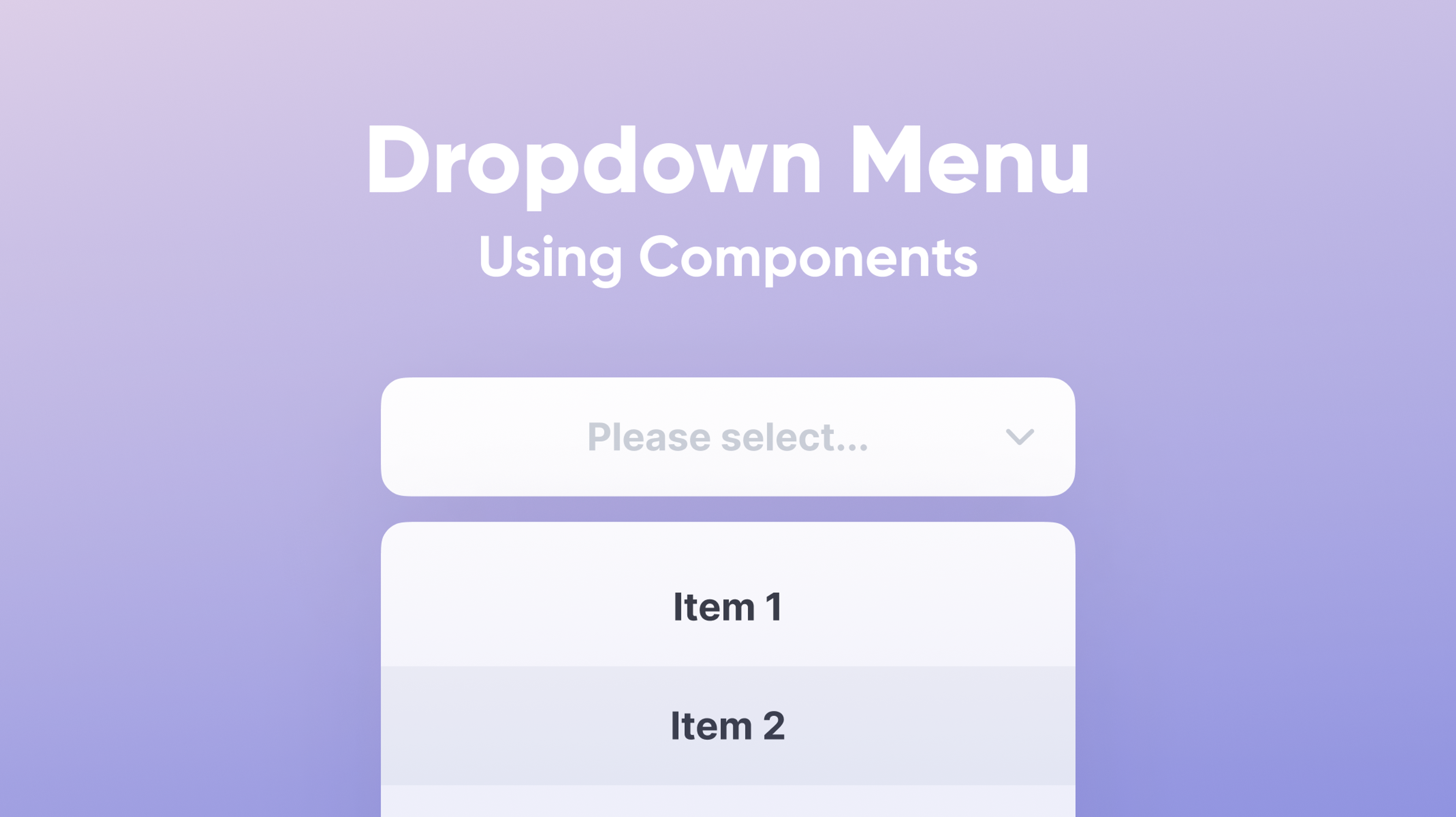 Dropdown menu interface